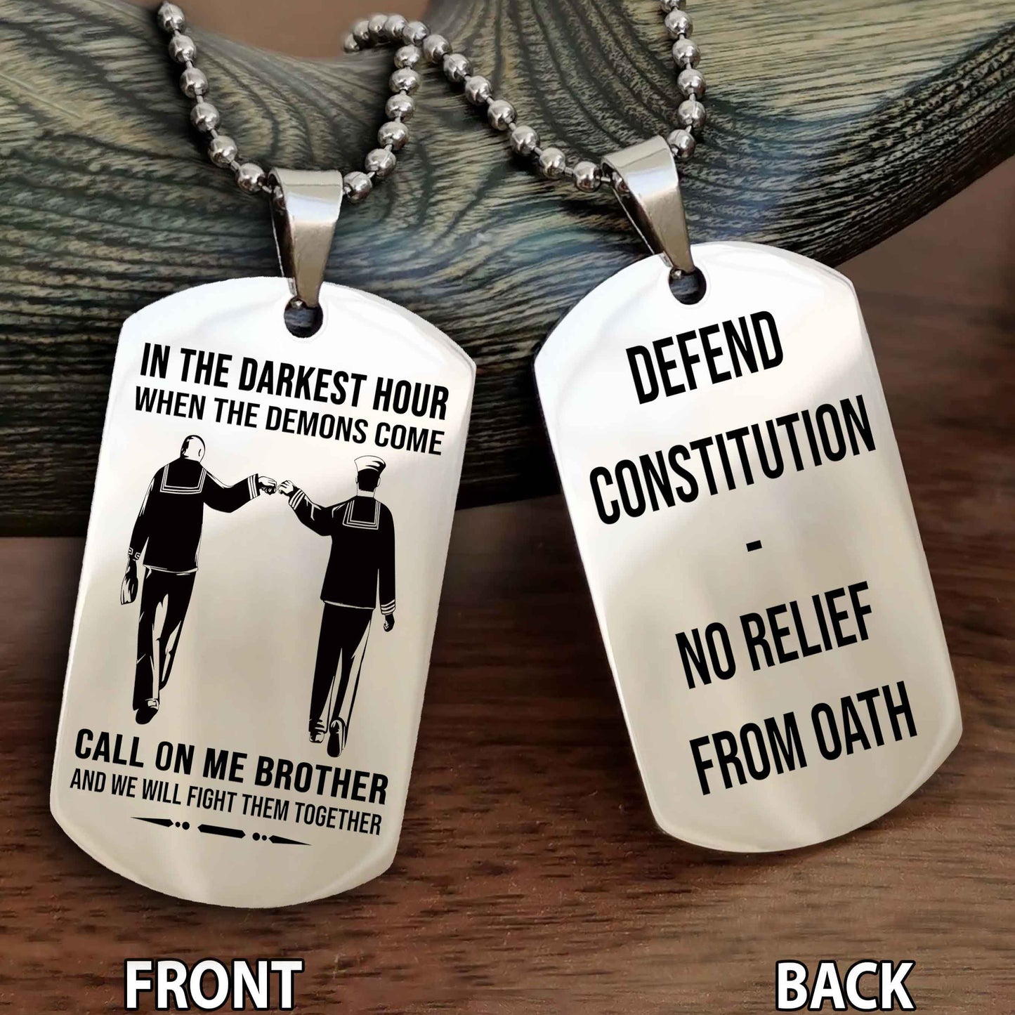 Soldier Personalized Double Sided Dog Tag For Brother