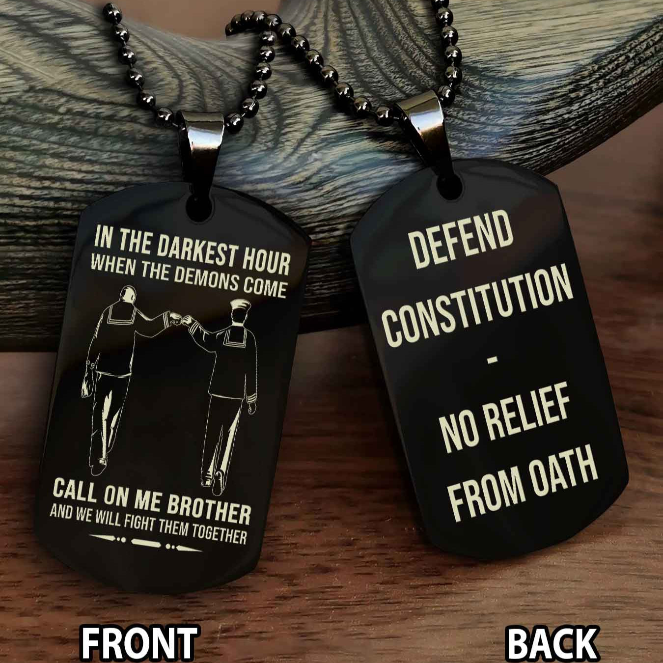 Soldier Personalized Double Sided Dog Tag For Brother