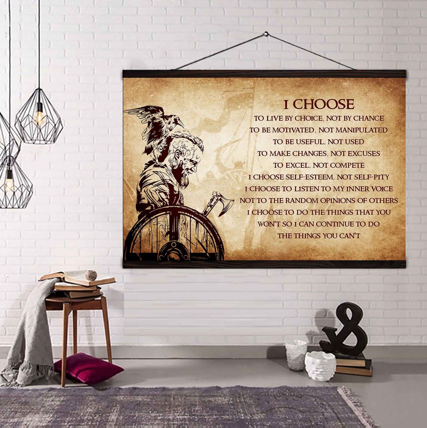 DRB Poster Canvas I Choose To Live By Choice Best Gift With Motivation Quotes