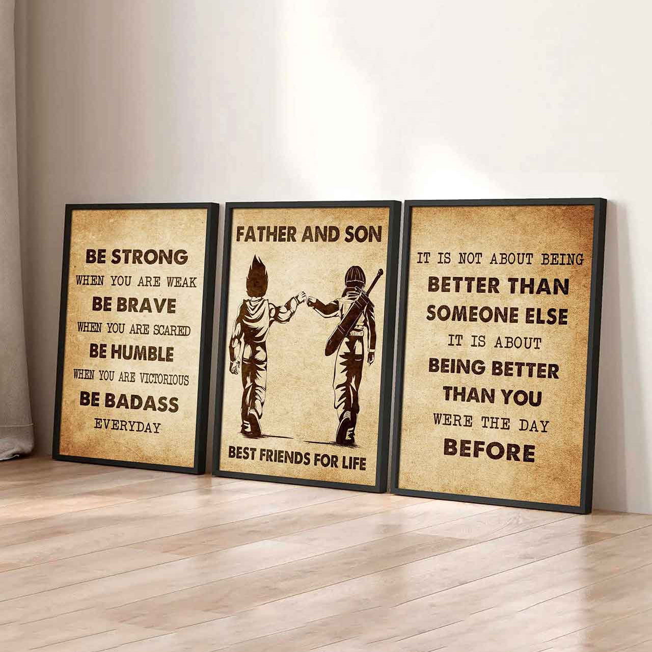 Combo 3 DRB Poster Canvas Be Strong When You Are Weak - It's Not About Being Better Than Someone Else It's About Being Better Than You Were The Day Before