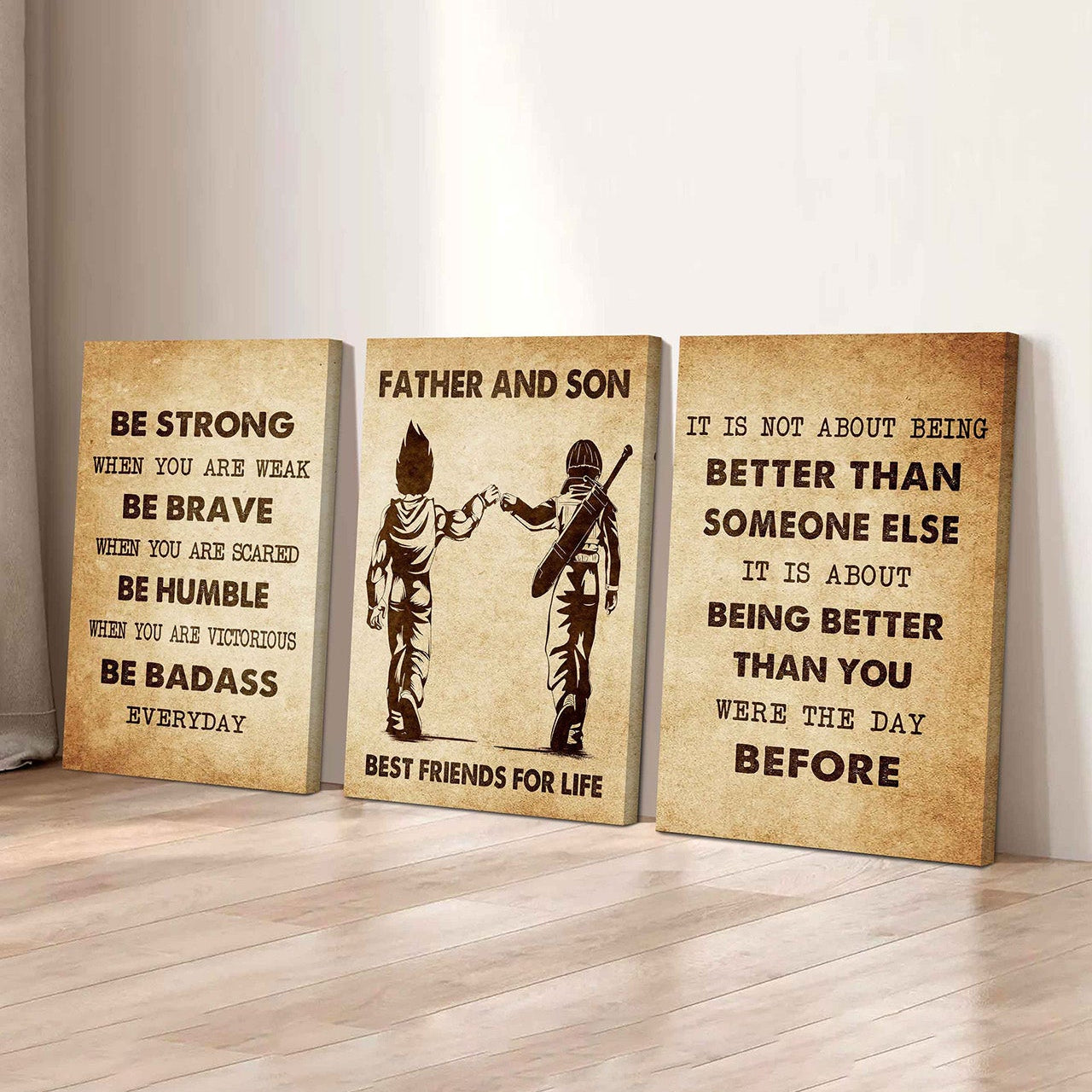 Combo 3 DRB Poster Canvas Be Strong When You Are Weak - It's Not About Being Better Than Someone Else It's About Being Better Than You Were The Day Before