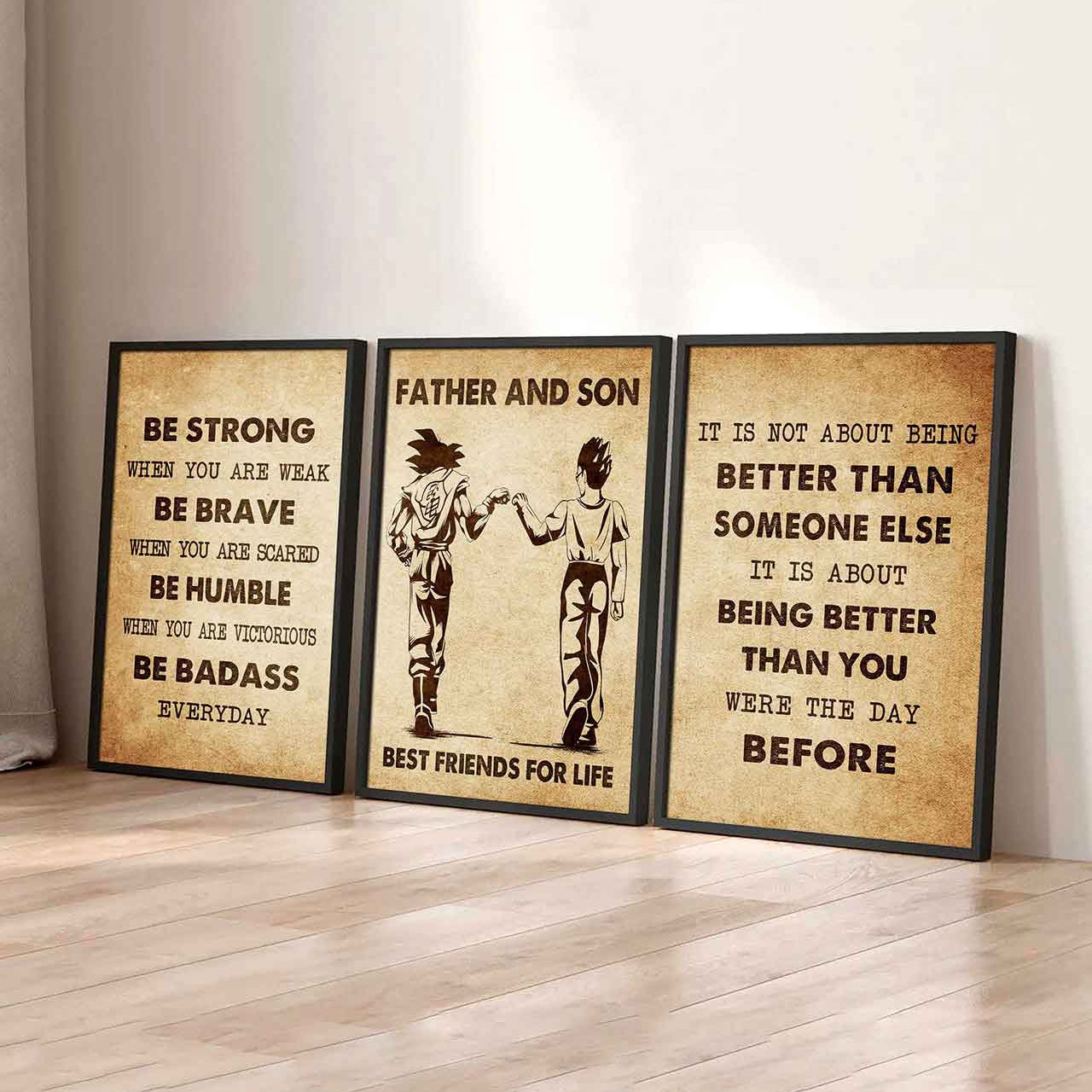 Combo 3 DRB Poster Canvas Be Strong When You Are Weak - It's Not About Being Better Than Someone Else It's About Being Better Than You Were The Day Before