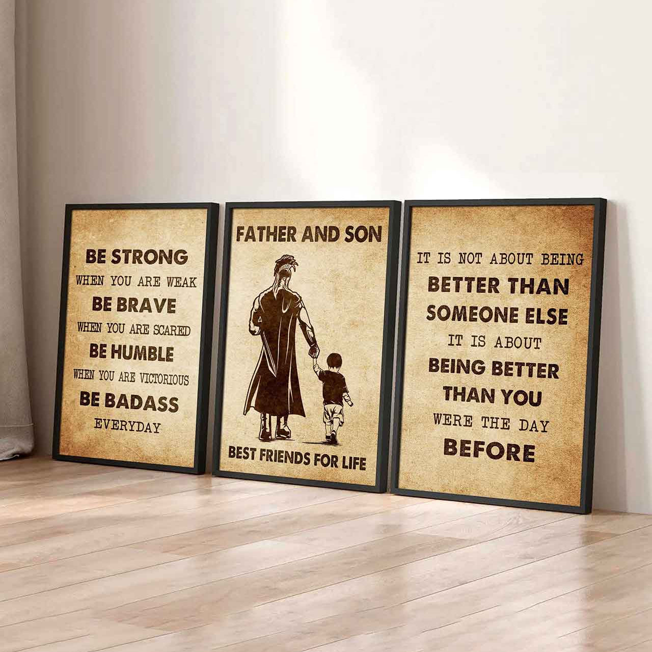 Combo 3 DRB Poster Canvas Be Strong When You Are Weak - It's Not About Being Better Than Someone Else It's About Being Better Than You Were The Day Before