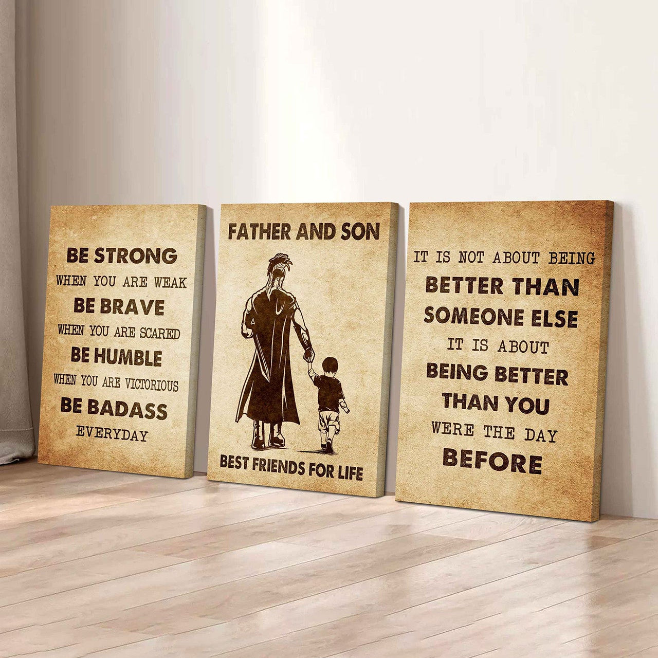 Combo 3 DRB Poster Canvas Be Strong When You Are Weak - It's Not About Being Better Than Someone Else It's About Being Better Than You Were The Day Before
