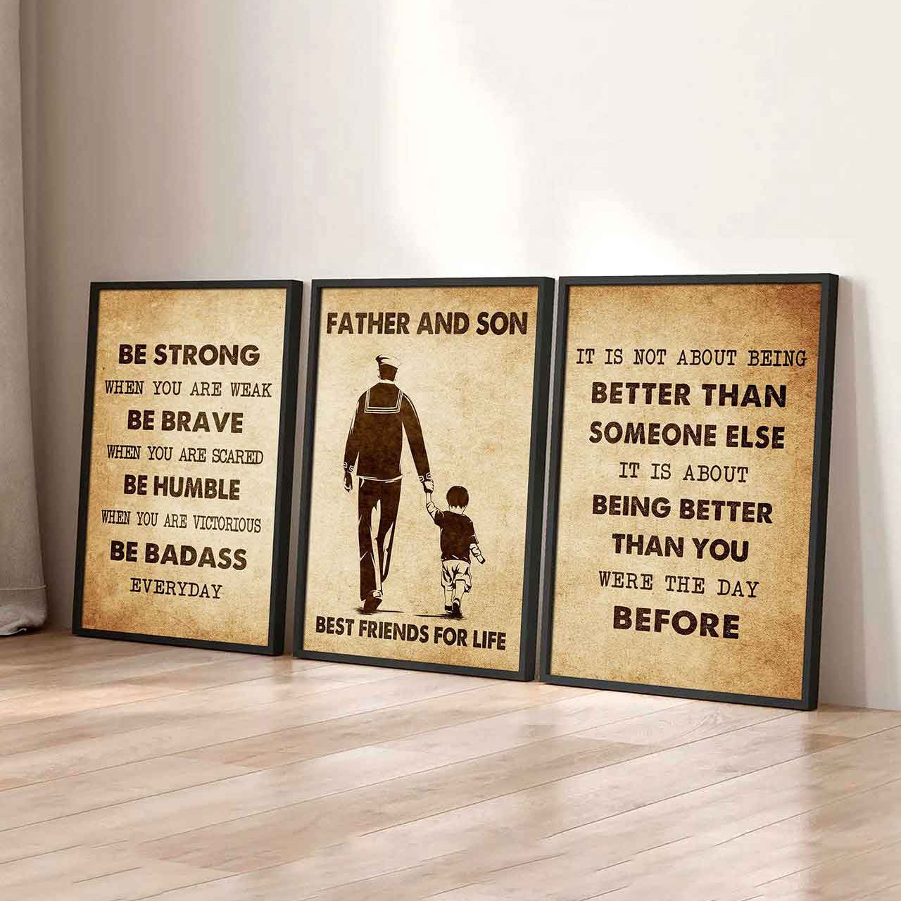 Combo 3 DRB Poster Canvas Be Strong When You Are Weak - It's Not About Being Better Than Someone Else It's About Being Better Than You Were The Day Before
