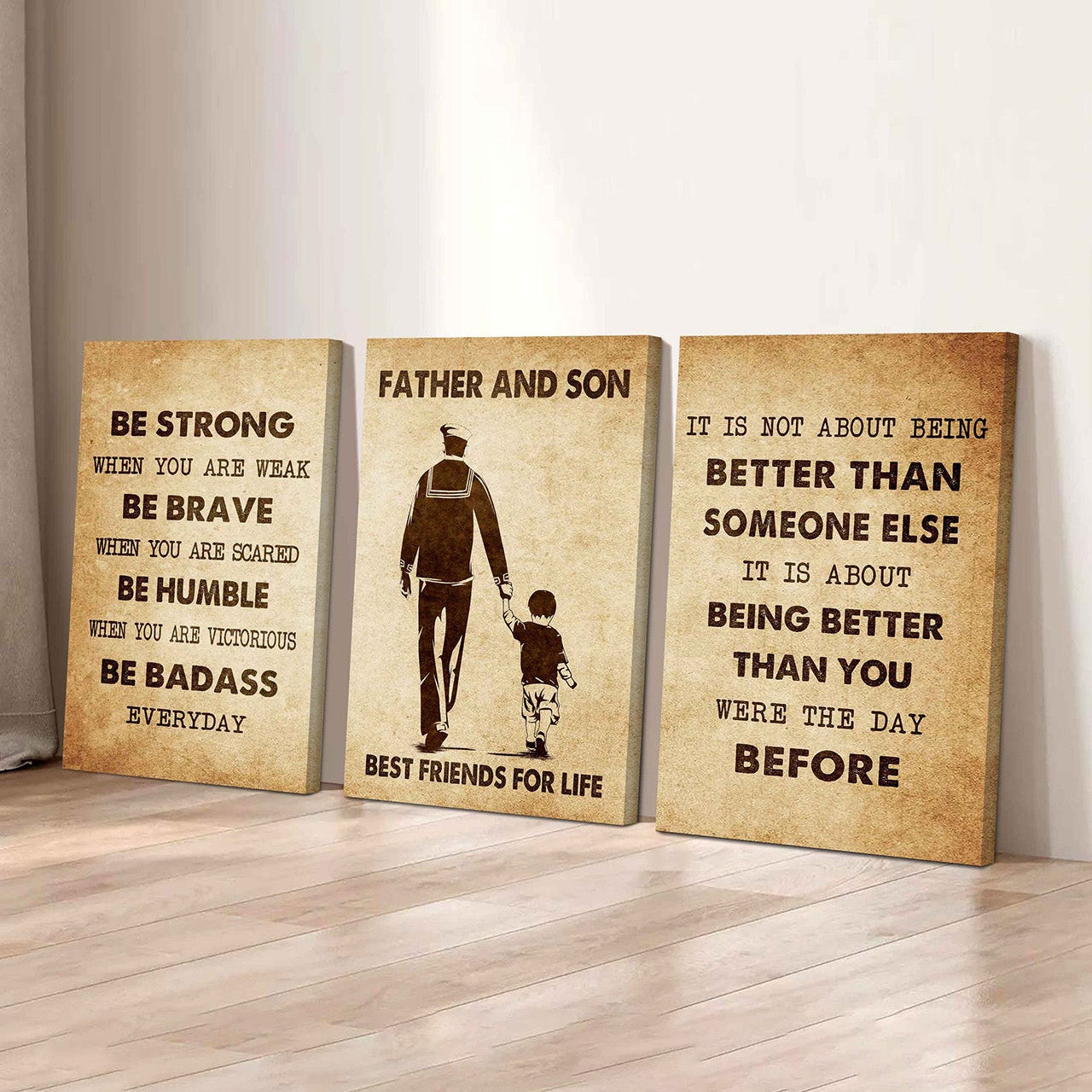 Combo 3 DRB Poster Canvas Be Strong When You Are Weak - It's Not About Being Better Than Someone Else It's About Being Better Than You Were The Day Before