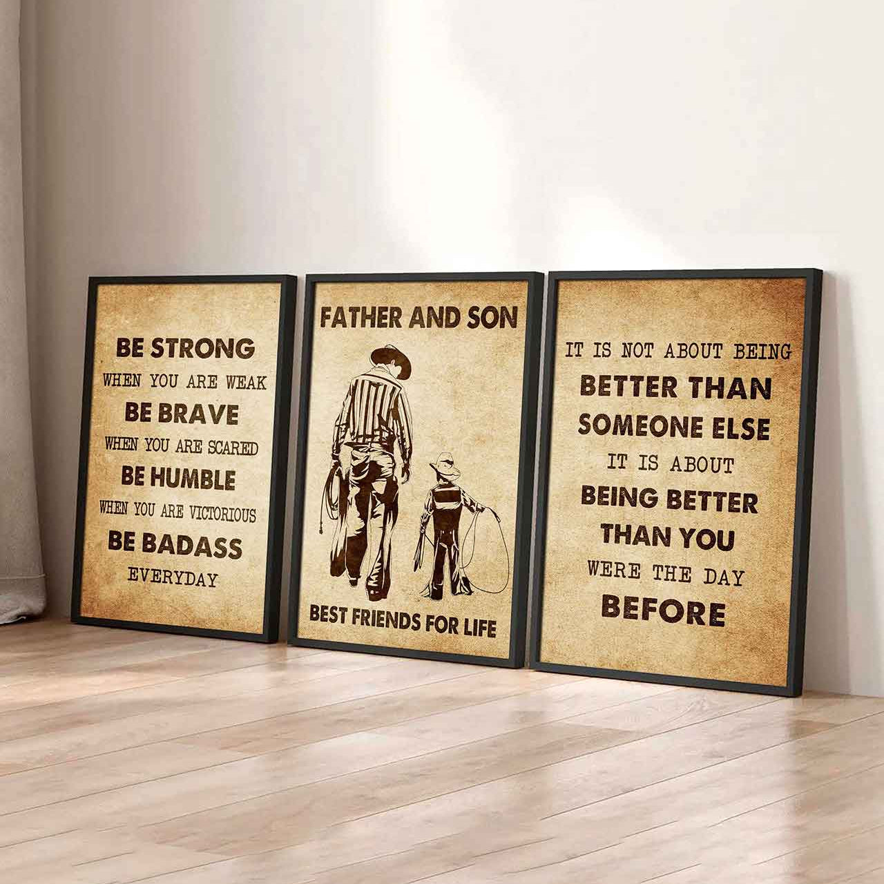 Combo 3 DRB Poster Canvas Be Strong When You Are Weak - It's Not About Being Better Than Someone Else It's About Being Better Than You Were The Day Before