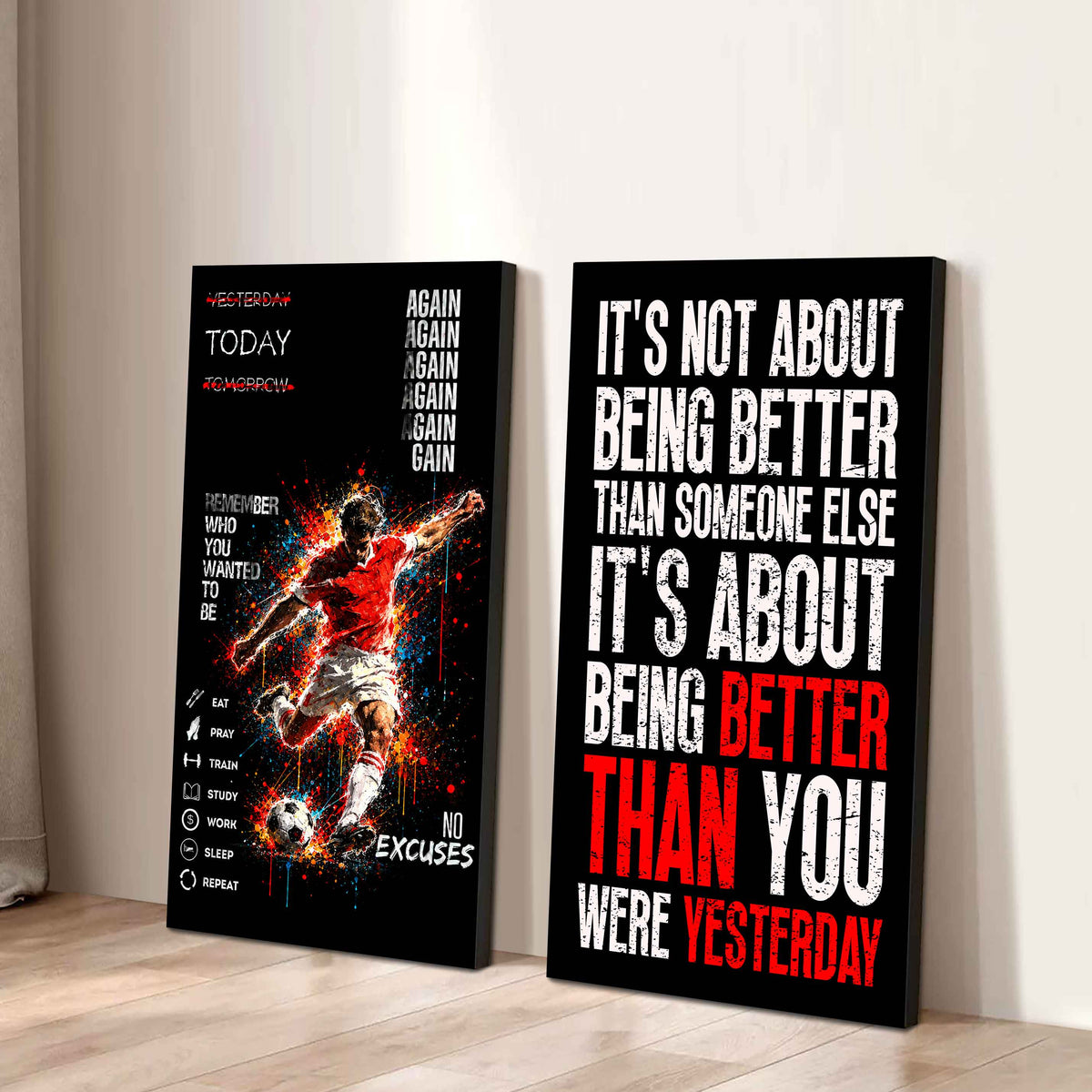 It's About Being Better Than You Were The Day Before Canvas Set Ready To Hang Gift For Your Son Your Friend