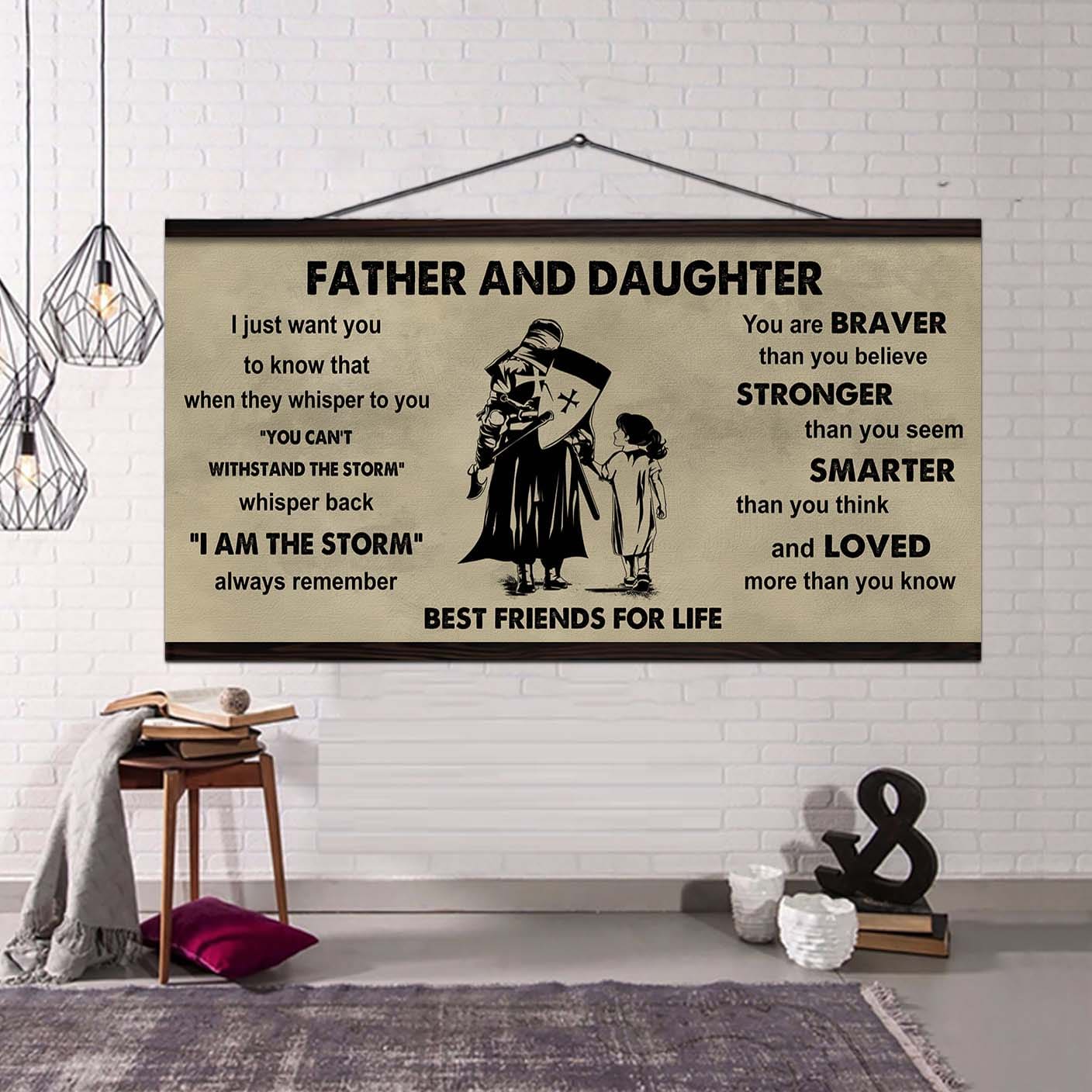 Samurai Father And Daughter Best Friends For Life - I Am The Storm Poster Canvas Gift For Daughter From Father