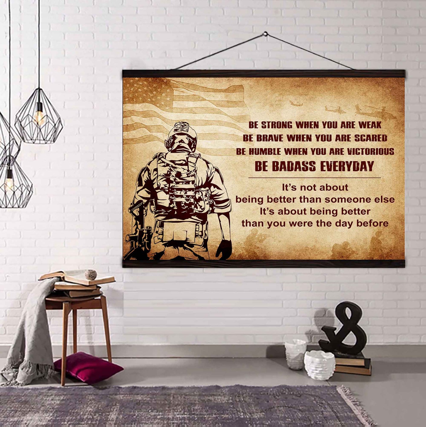 New Version Warrior Poster Canvas Be Strong When You Are Weak Be Badass Everyday From Dad To Son Gift For Your Son Motivational Quotes