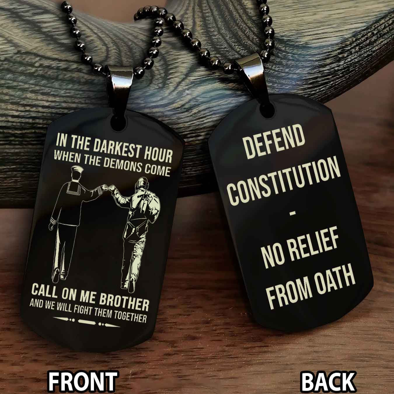 Soldier Personalized Double Sided Dog Tag For Brother