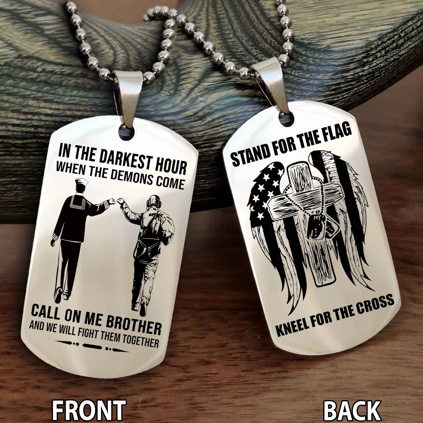 Soldier Personalized Double Sided Dog Tag For Brother
