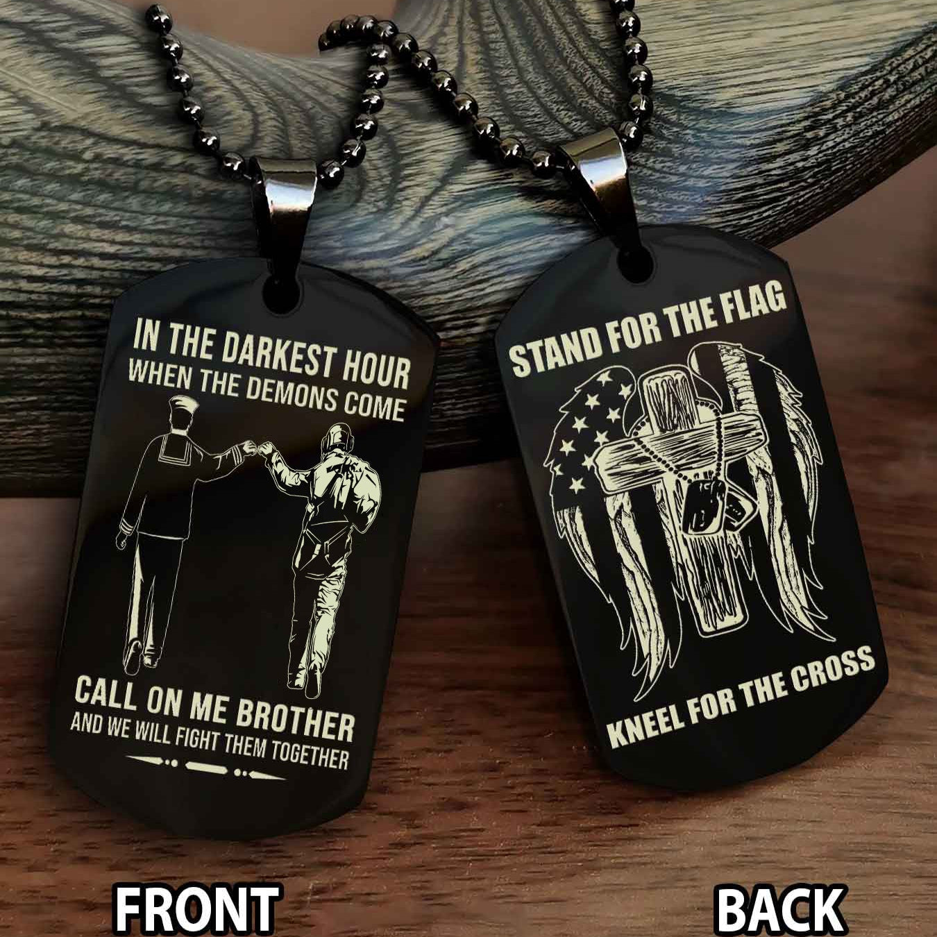 Soldier Personalized Double Sided Dog Tag For Brother