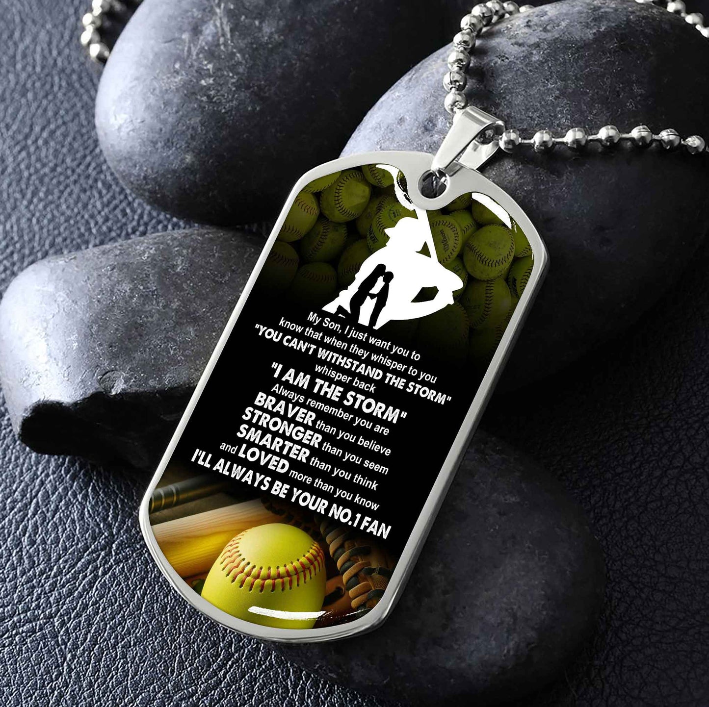 Sport Military Chain 18K Gold Plated Silver Plated To My Son From Mom Motivation Message I Will Always Be Your No 1 Fan