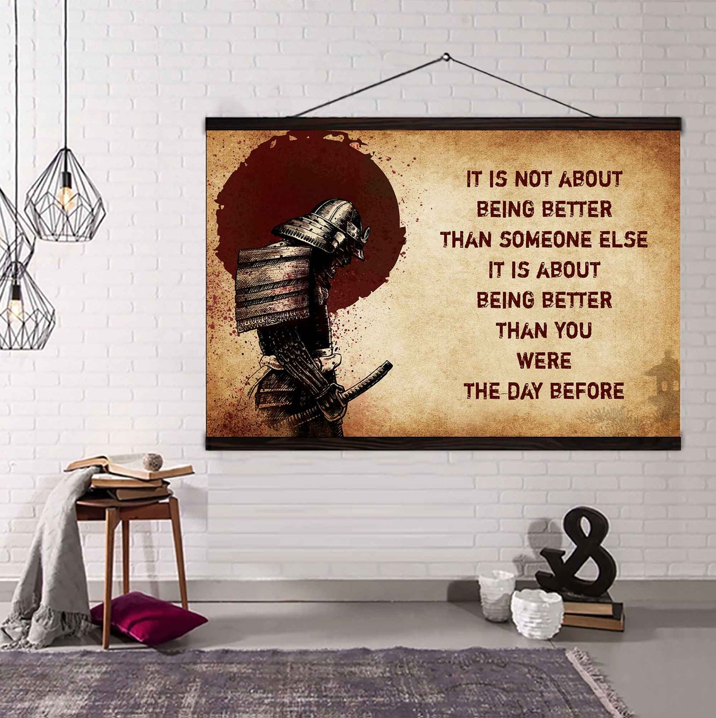 DRB Poster Canvas It's Not About Being Better Than Someone Else Best Gifts Motivation Quotes
