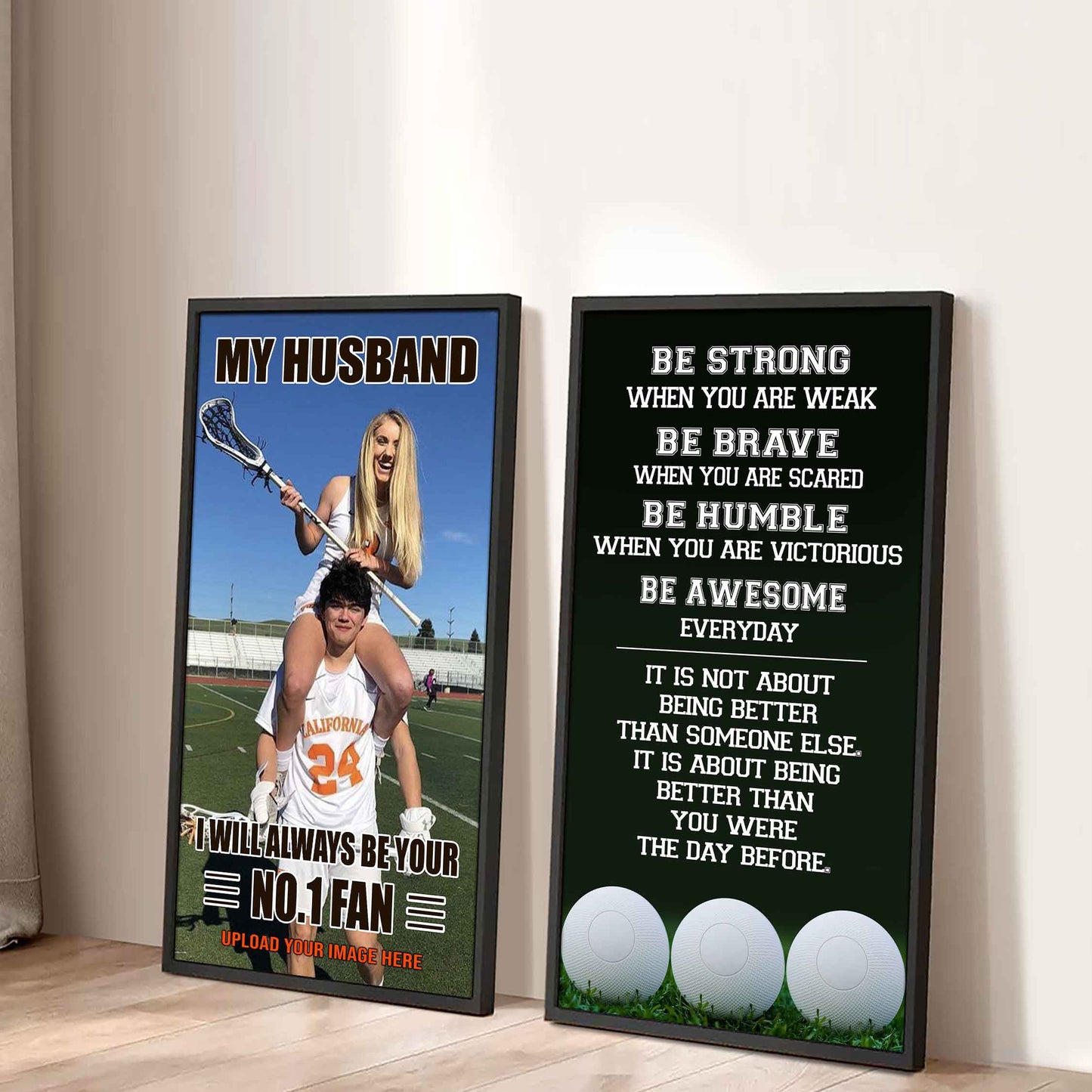 Young Sport Couple To My Husband Be Strong When You Are Weak Be Badass Everyday Set 2 Canvas Wall Art
