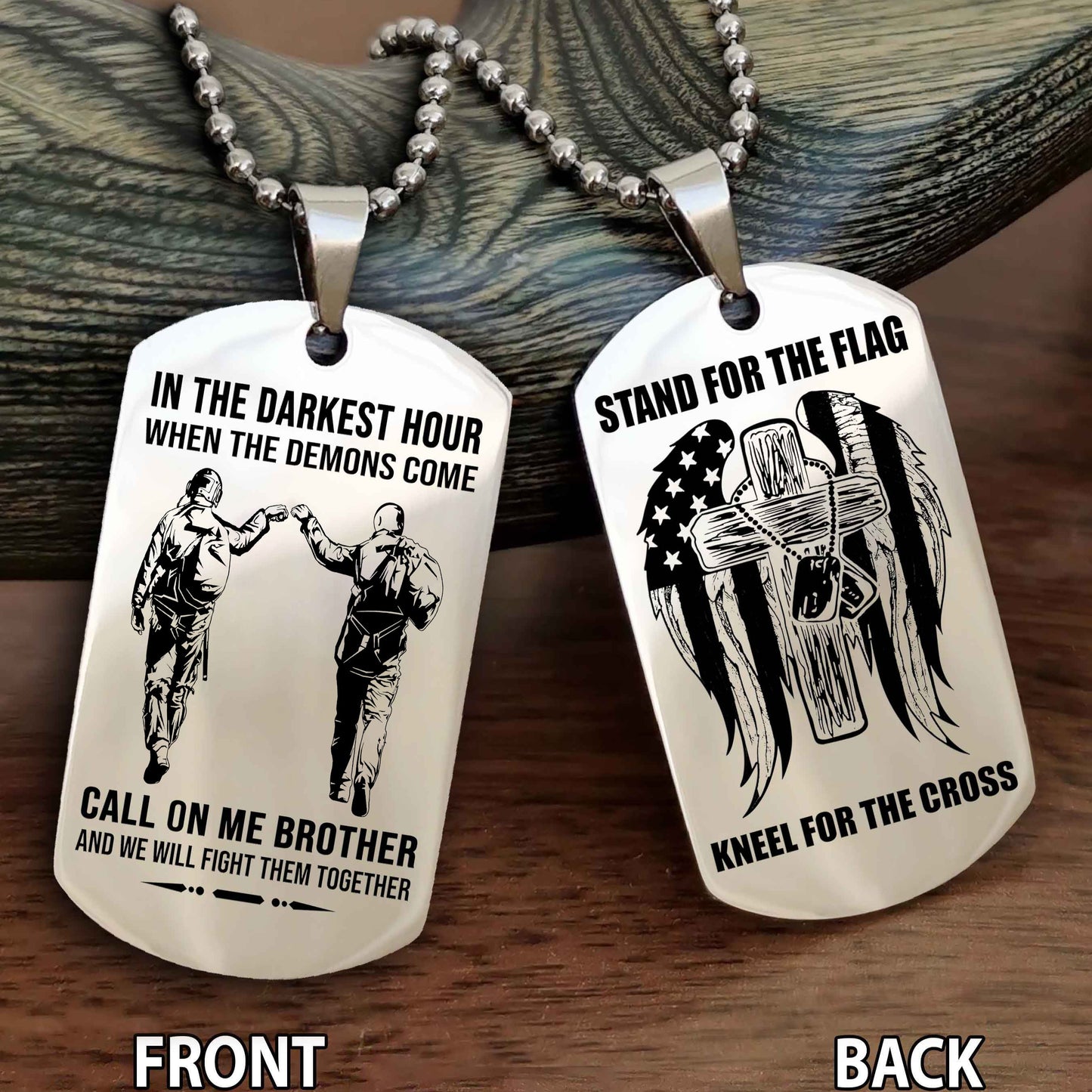 Soldier Personalized Double Sided Dog Tag For Brother