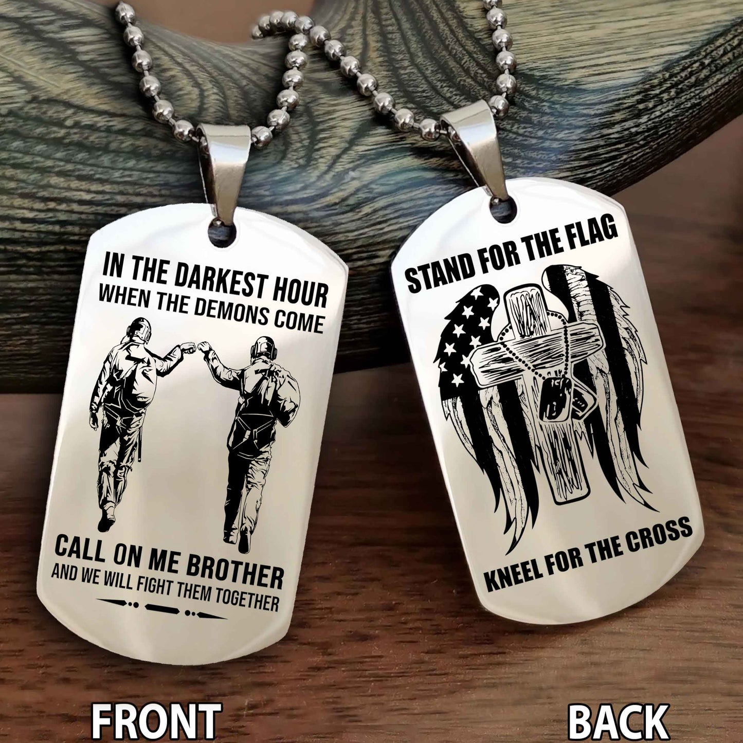 Soldier Personalized Double Sided Dog Tag For Brother