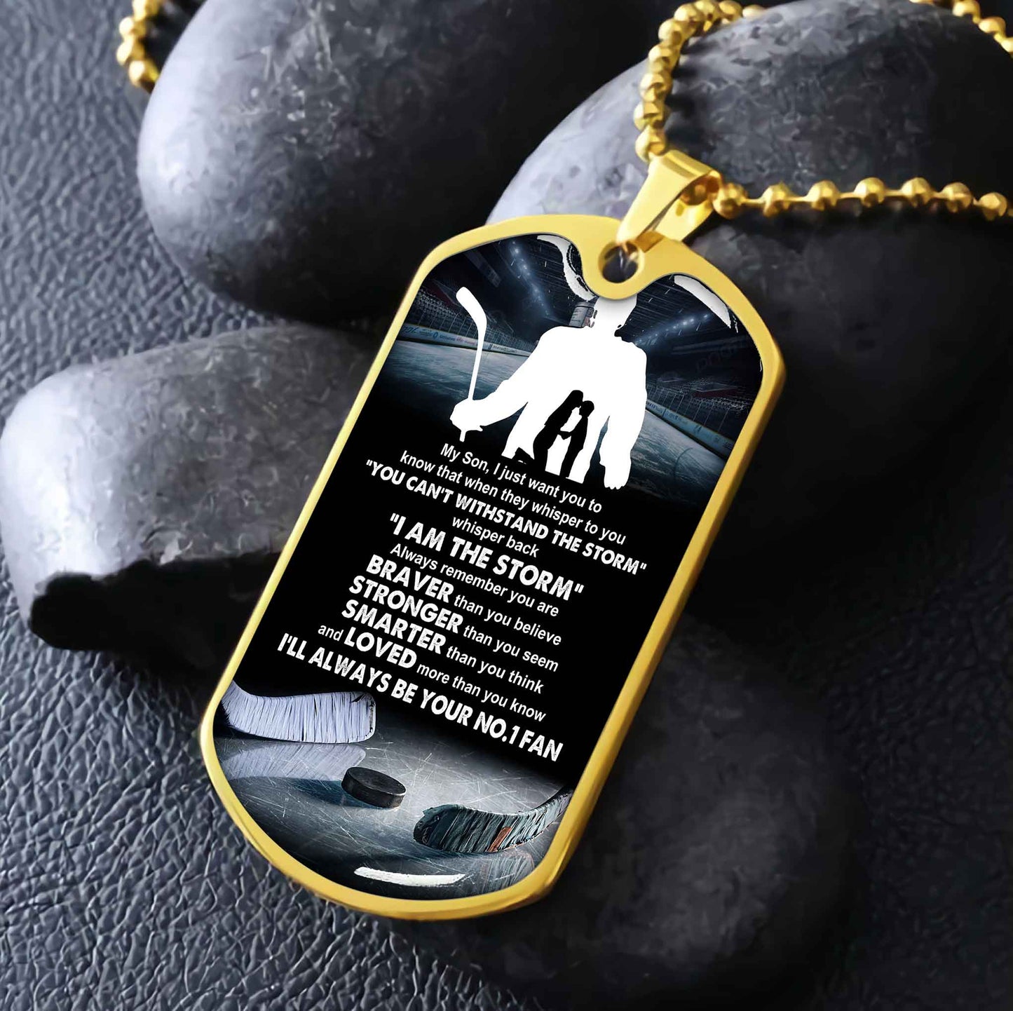 Sport Military Chain 18K Gold Plated Silver Plated To My Son From Mom Motivation Message I Will Always Be Your No 1 Fan