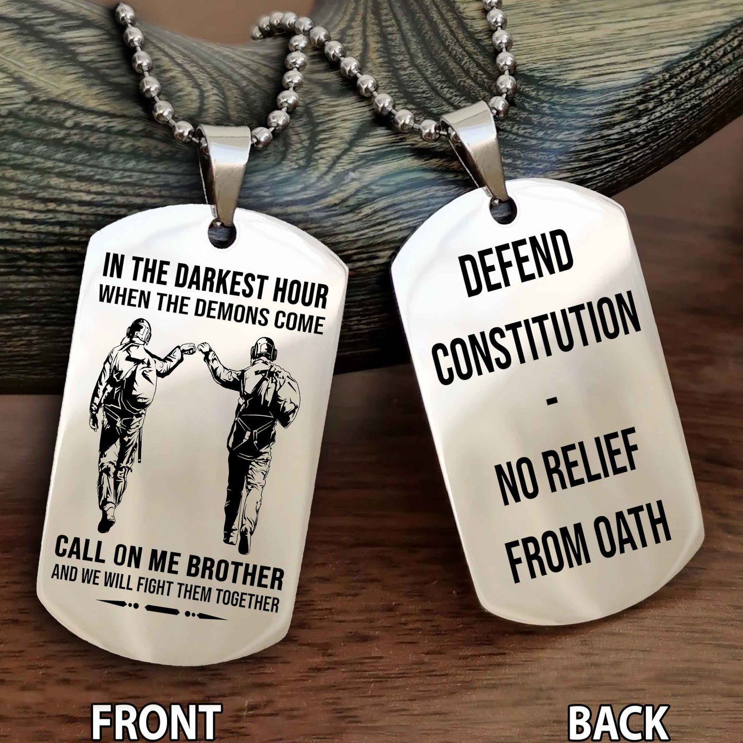 Soldier Personalized Double Sided Dog Tag For Brother