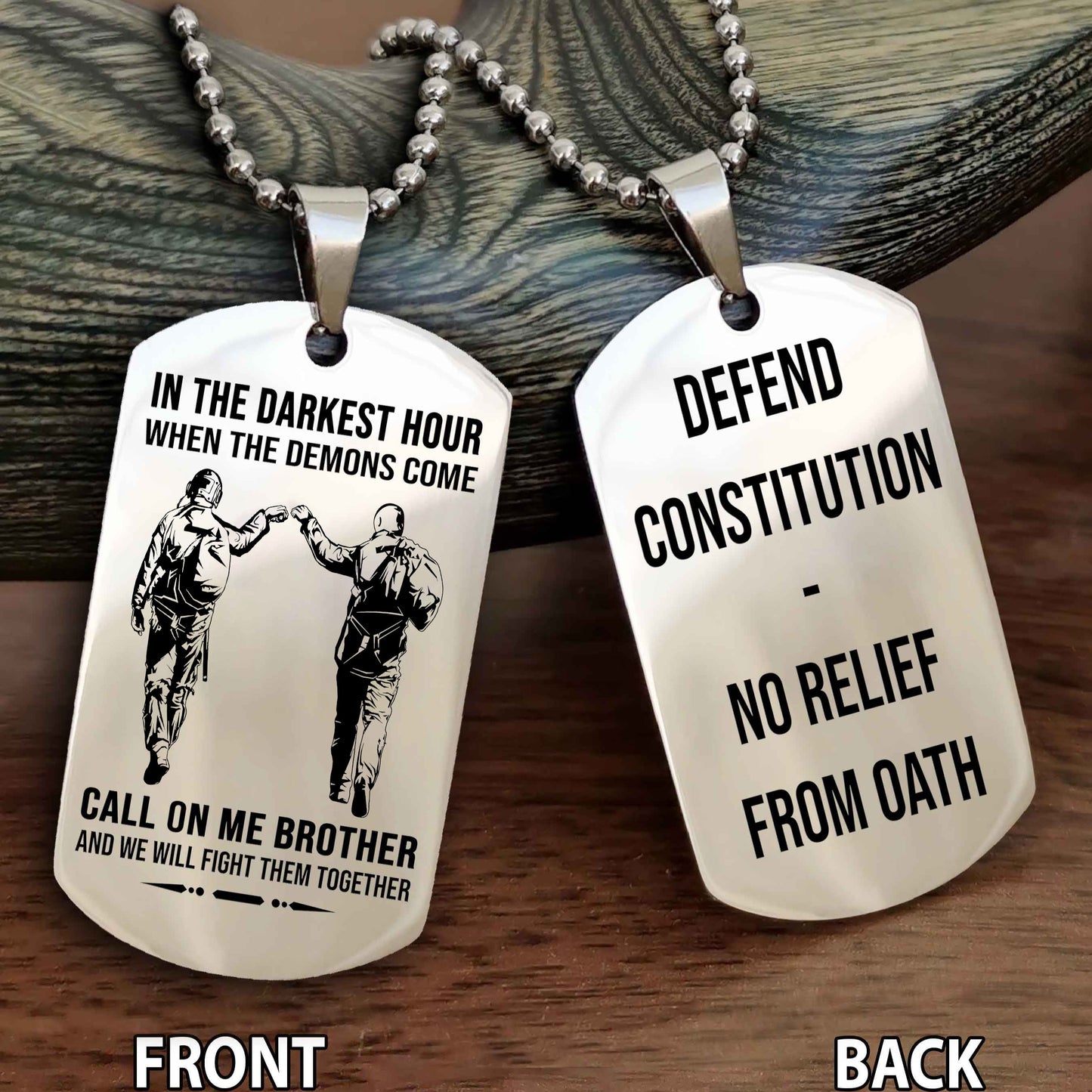 Soldier Personalized Double Sided Dog Tag For Brother