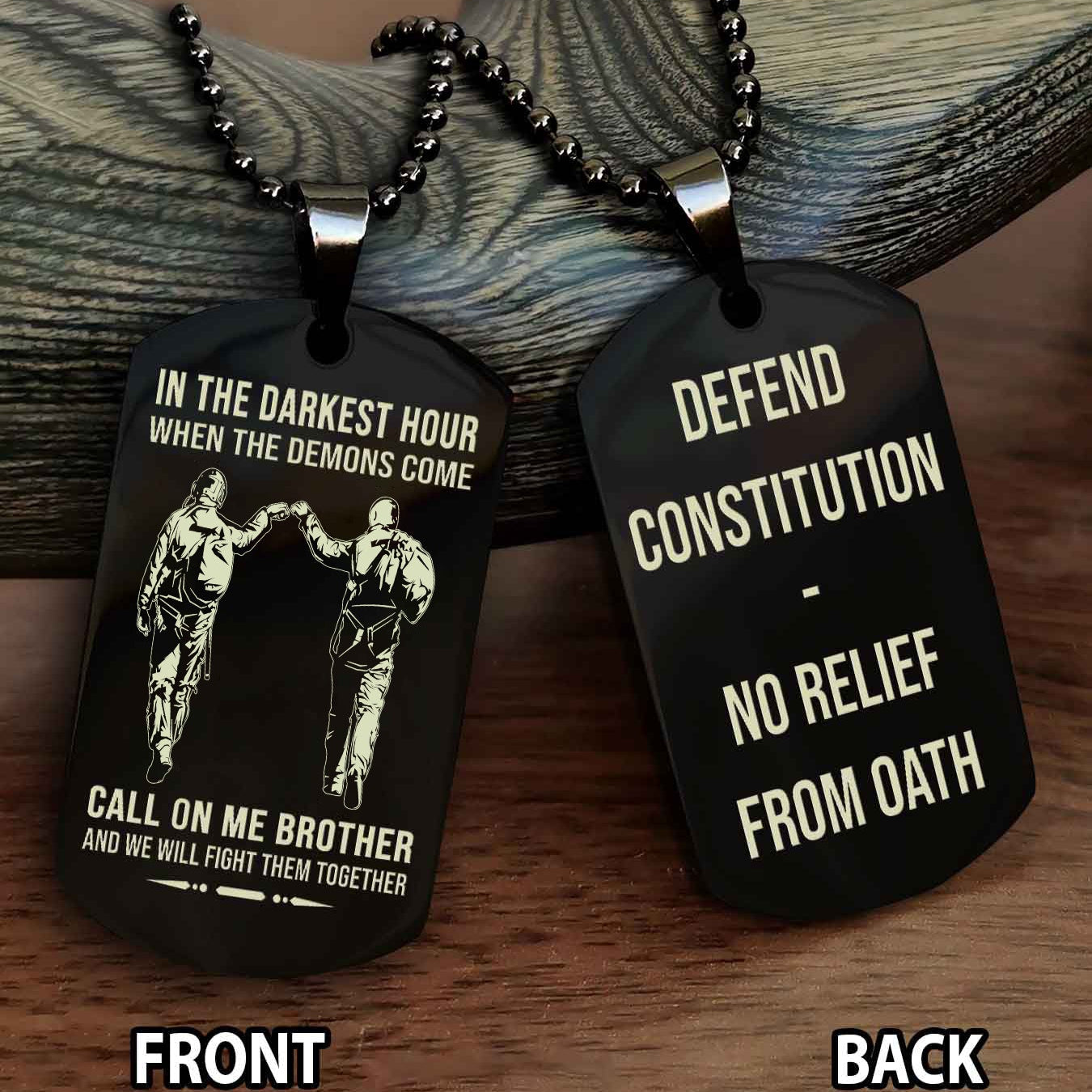 Soldier Personalized Double Sided Dog Tag For Brother
