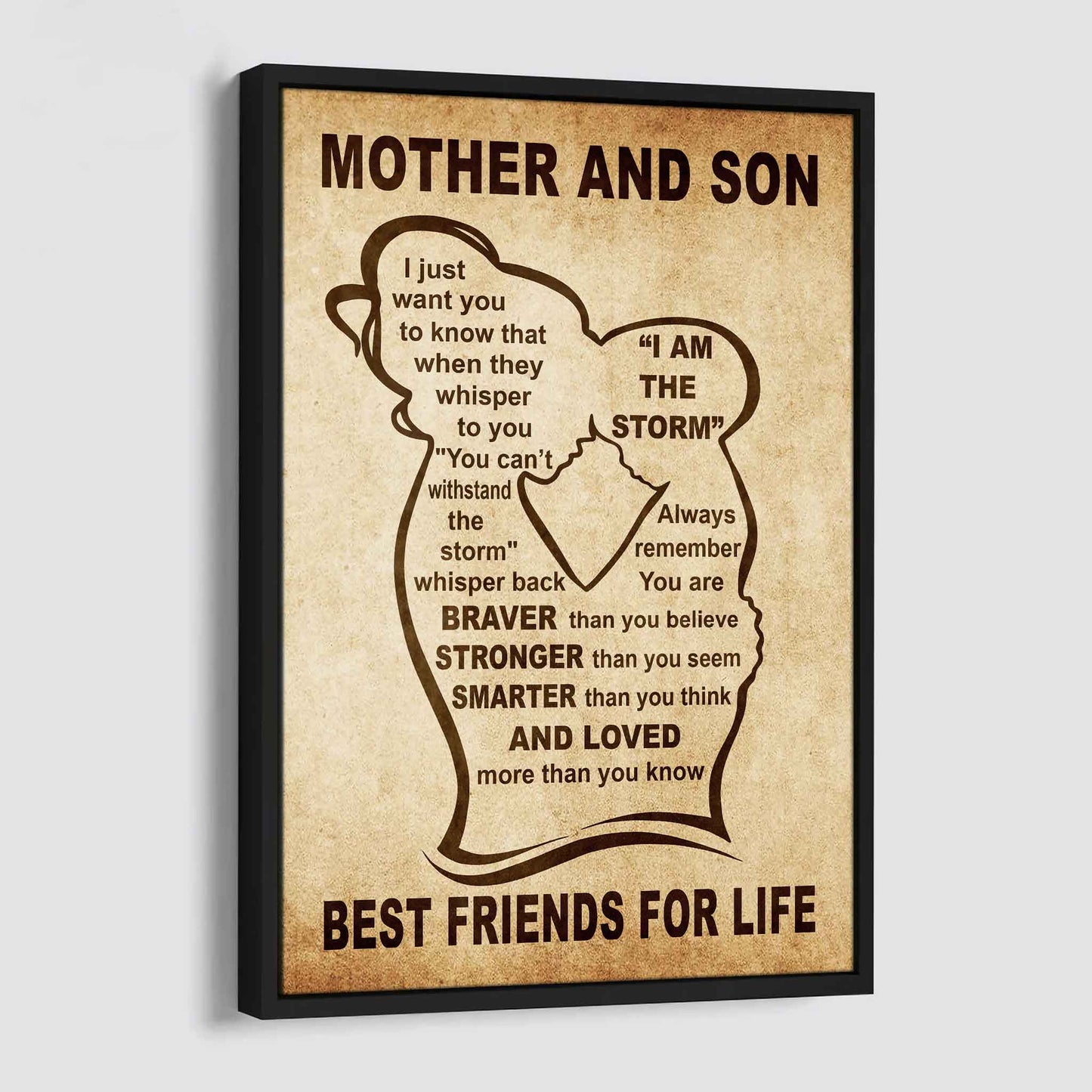Personalized Family Poster Canvas Mother And Son Best Friend For Life Gift From Mom Gift For Your Son With Motivational Message