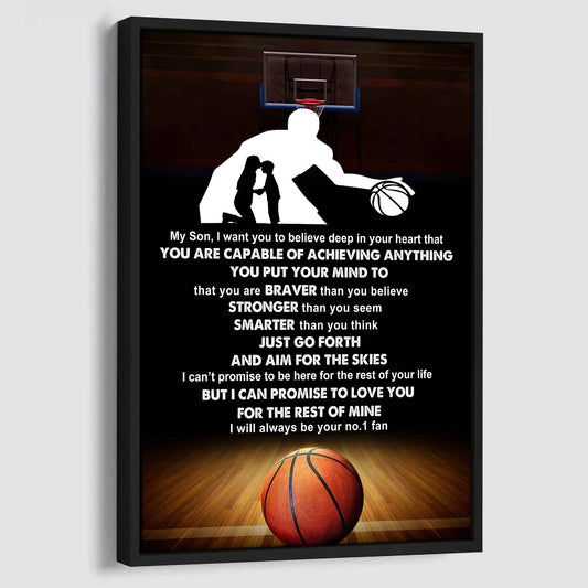 Baseball Poster Canvas Mom To Son - That You Are Braver Than You Believe You Are Capable Of I Will Always Your No 1 Fan