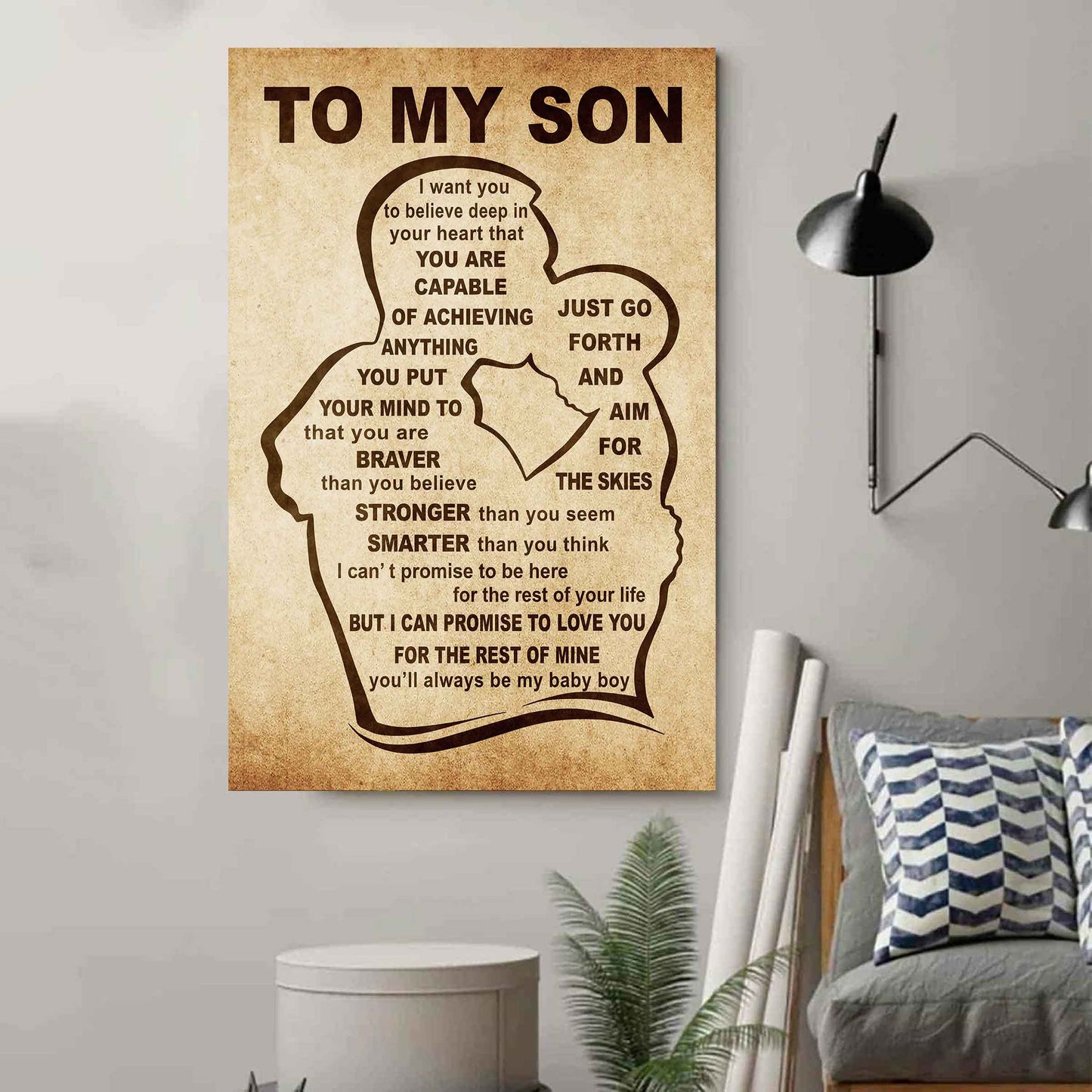 Personalized Family Poster Canvas That You Are Braver Than You Believe To My Son Gift From Dad Gift For Your Son