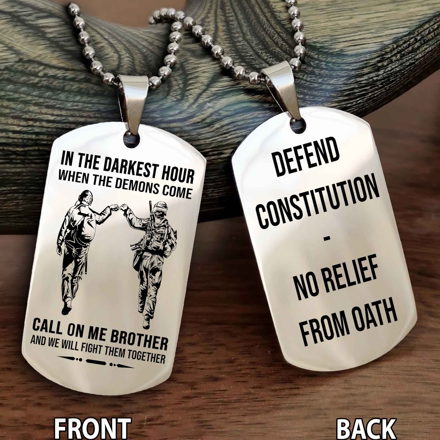 Soldier Personalized Double Sided Dog Tag For Brother