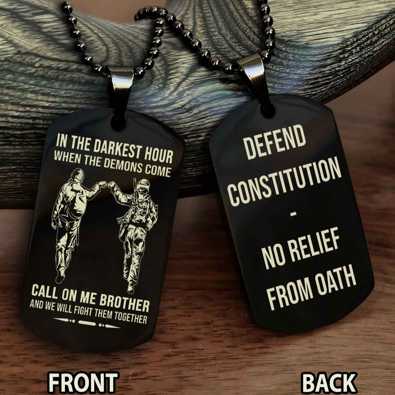 Soldier Personalized Double Sided Dog Tag For Brother