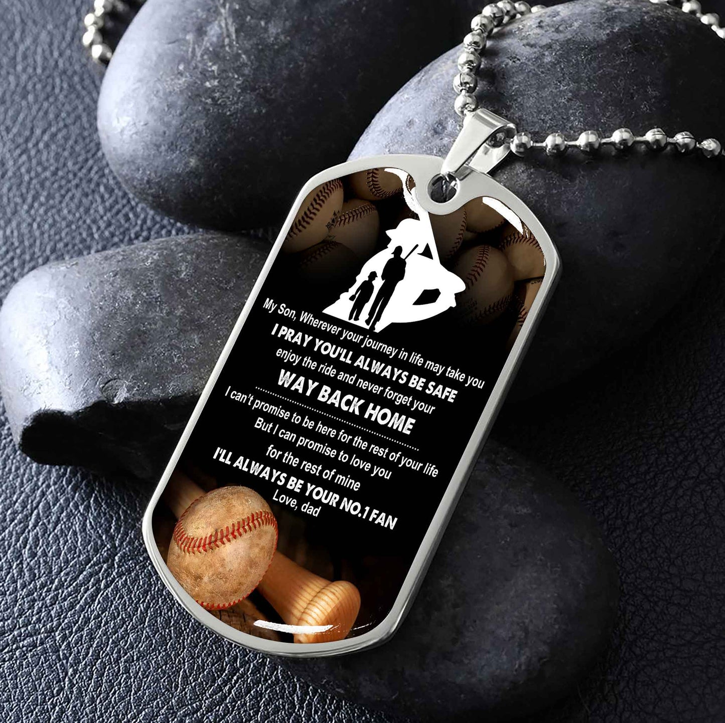 Sport Military Chain 18K Gold Plated Silver Plated To My Son From Dad Motivation Message I Will Always Be Your No 1 Fan