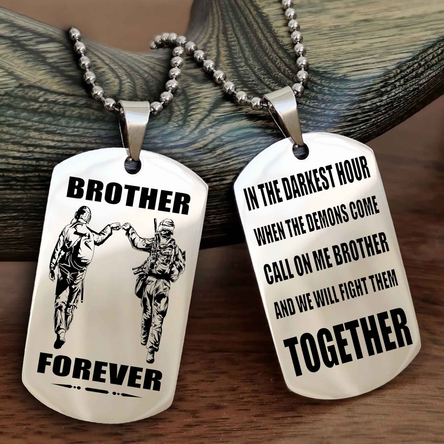 Soldier-Air force Personalized Double Sided Dog Tag For My Brother - Call On Me Brother And We Will Fight Them Together Gift For Your Friend