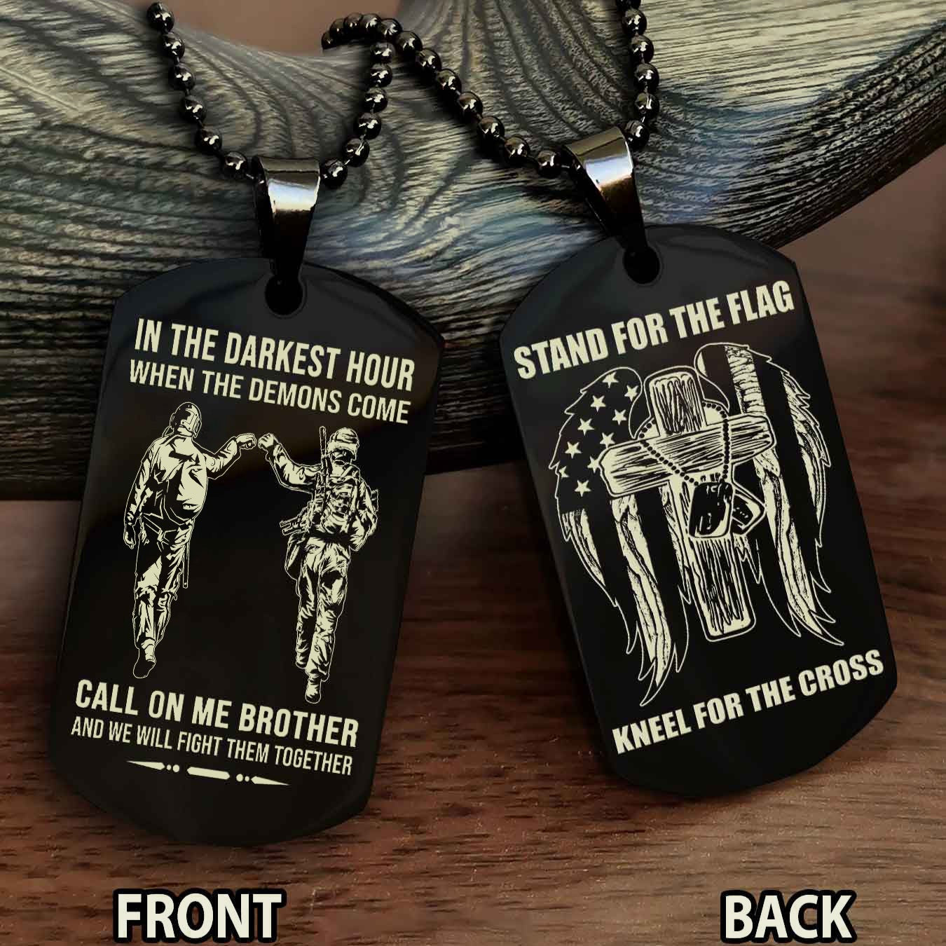 Soldier Personalized Double Sided Dog Tag For Brother