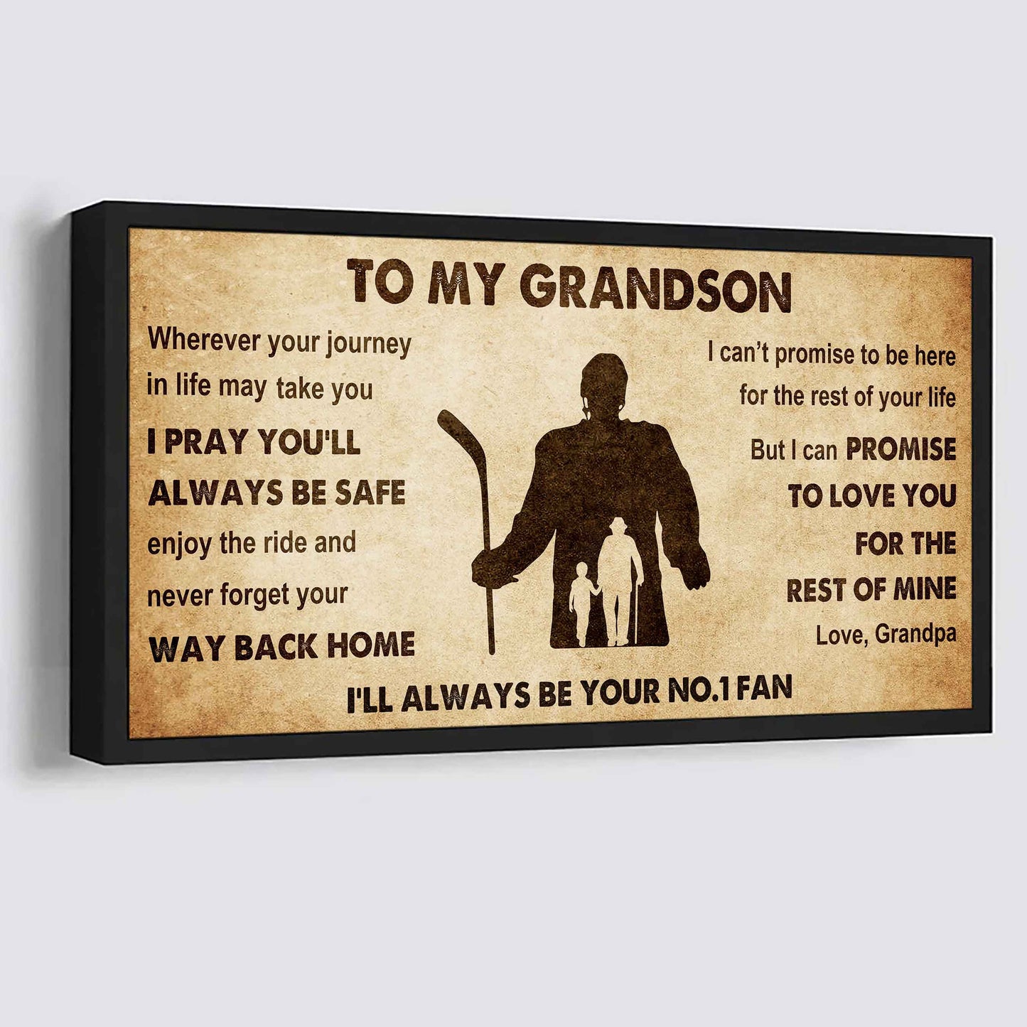 Personalized Sport  Baseball Poster Canvas I'll Be Your No 1 Fan Grandpa To Grandson - Never Forget Your Way Back Home