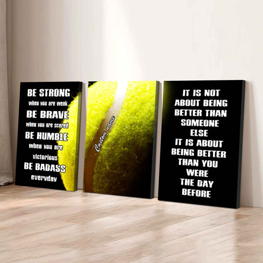 3-Piece Motivational Softball Canvas Wall Art Set