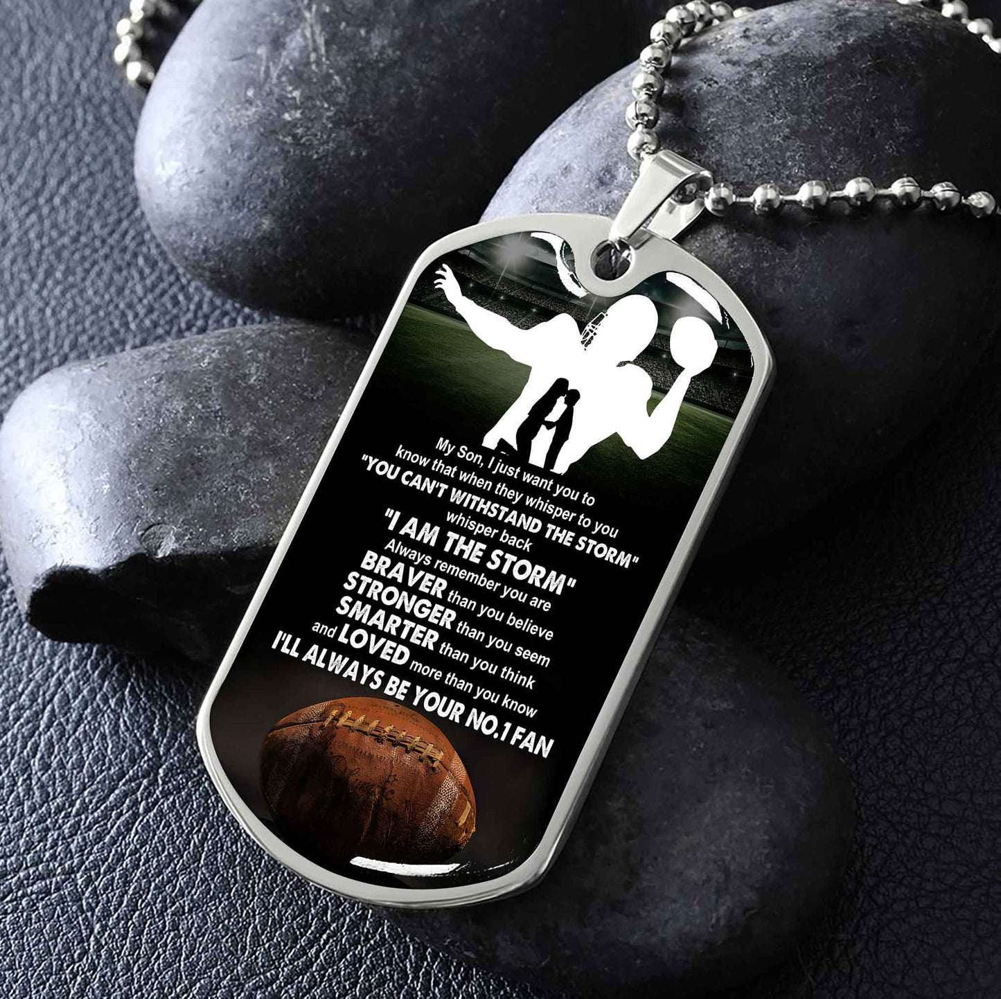 Sport Military Chain 18K Gold Plated Silver Plated To My Son From Mom Motivation Message I Will Always Be Your No 1 Fan