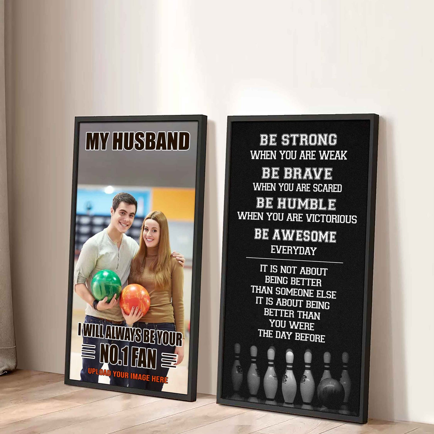 Young Sport Couple To My Husband Be Strong When You Are Weak Be Badass Everyday Set 2 Canvas Wall Art