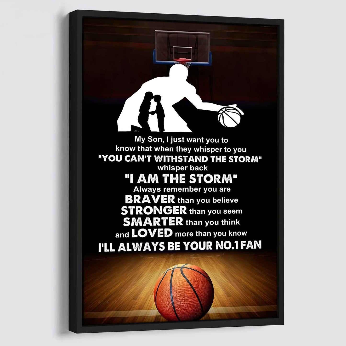 Baseball Poster Canvas Mom To Son - Whisper Back I Am The Storm I Will Always Your No 1 Fan