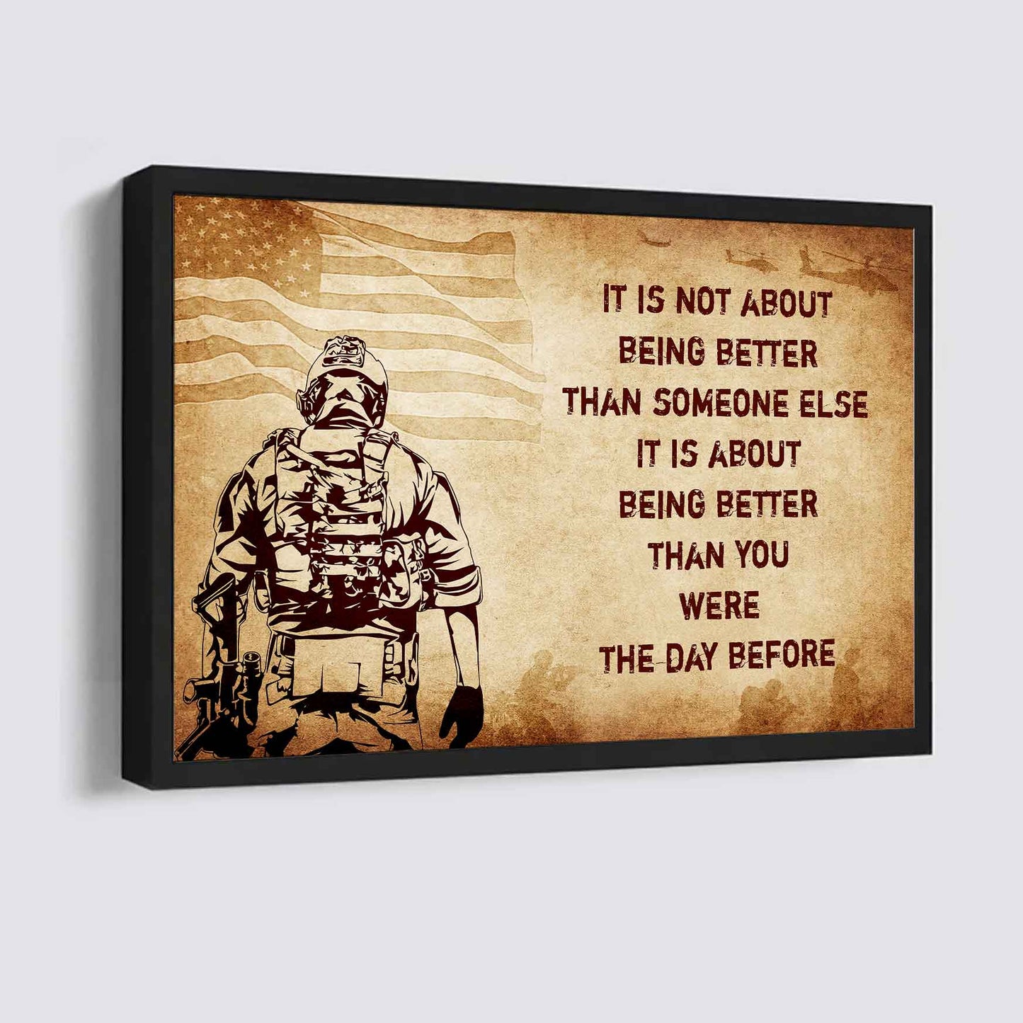 DRB Poster Canvas It's Not About Being Better Than Someone Else Best Gifts Motivation Quotes