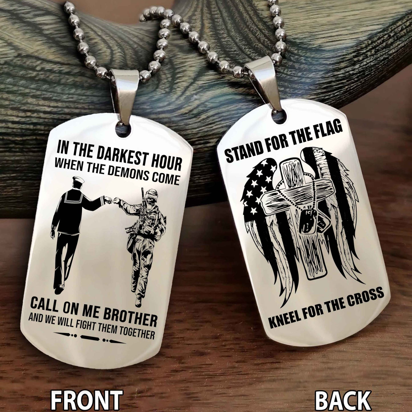 Soldier Personalized Double Sided Dog Tag For Brother
