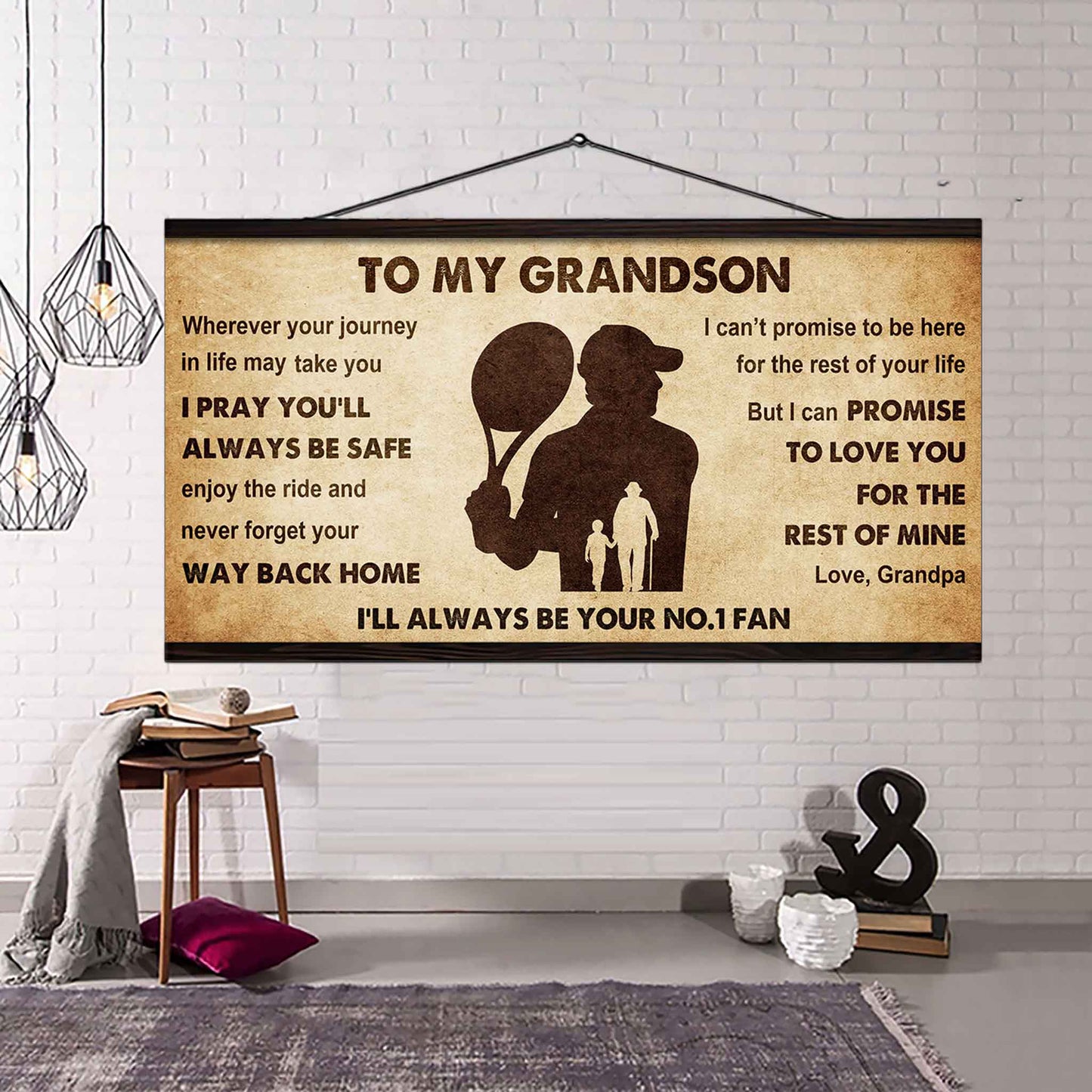 Personalized Sport  Baseball Poster Canvas I'll Be Your No 1 Fan Grandpa To Grandson - Never Forget Your Way Back Home