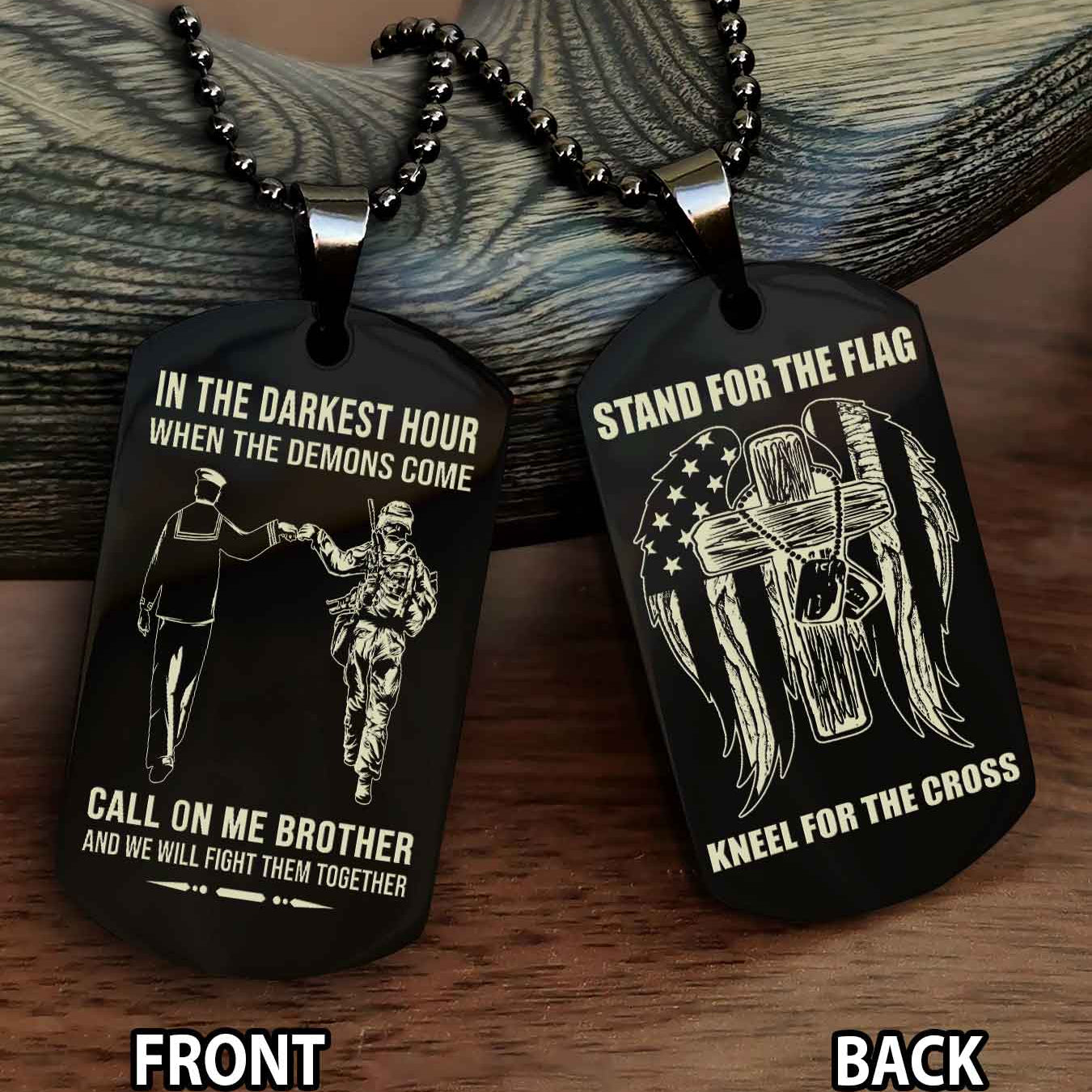 Soldier Personalized Double Sided Dog Tag For Brother