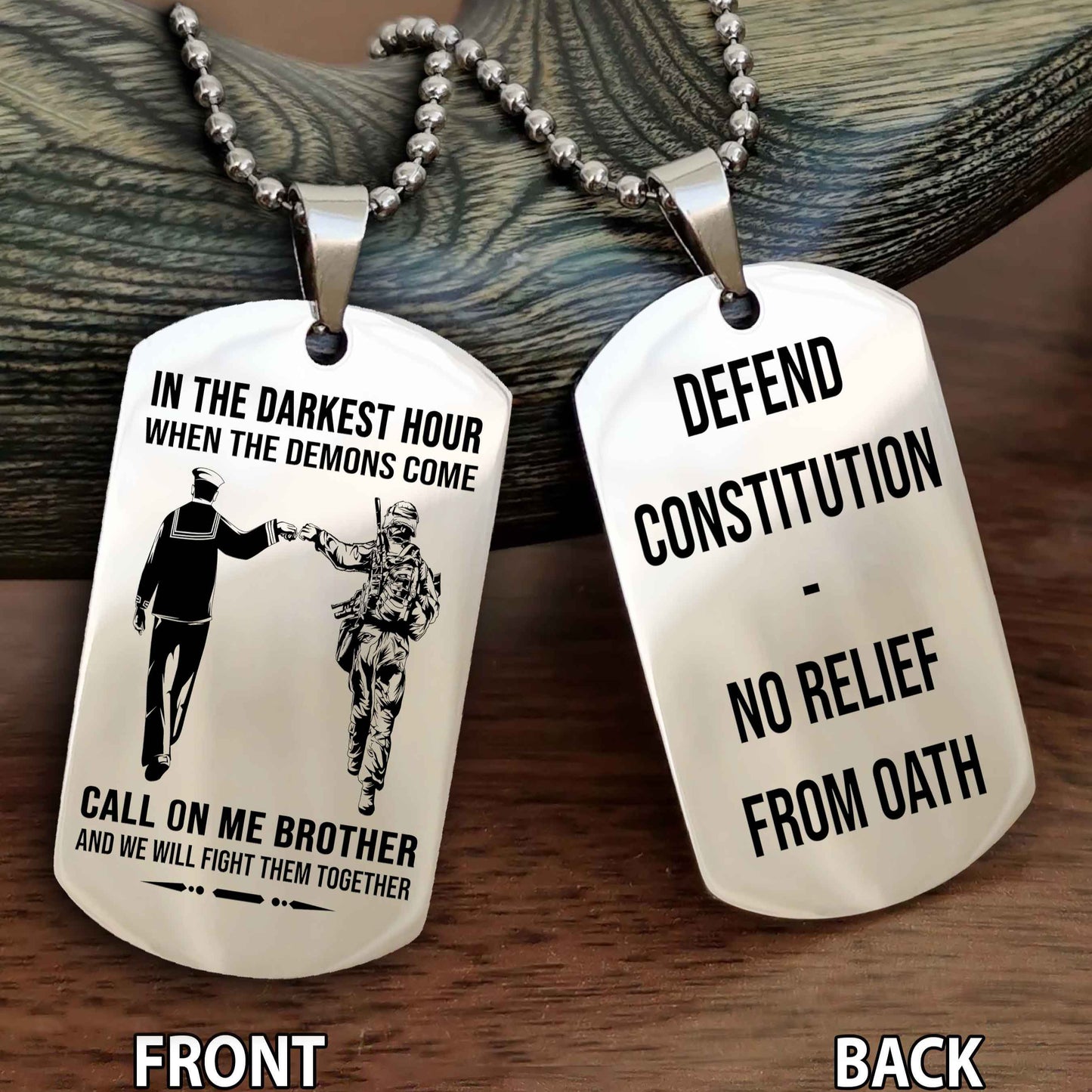 Soldier Personalized Double Sided Dog Tag For Brother