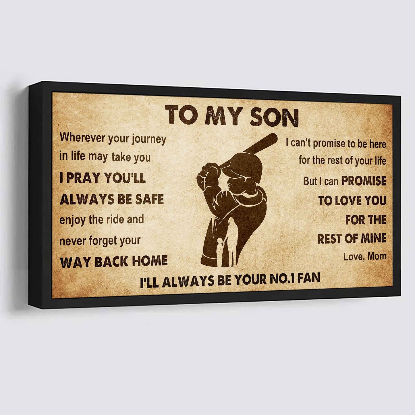 Personalized Sport Poster Canvas I'll Be Your No 1 Fan Mom To Son - Never Forget Your Way Back Home