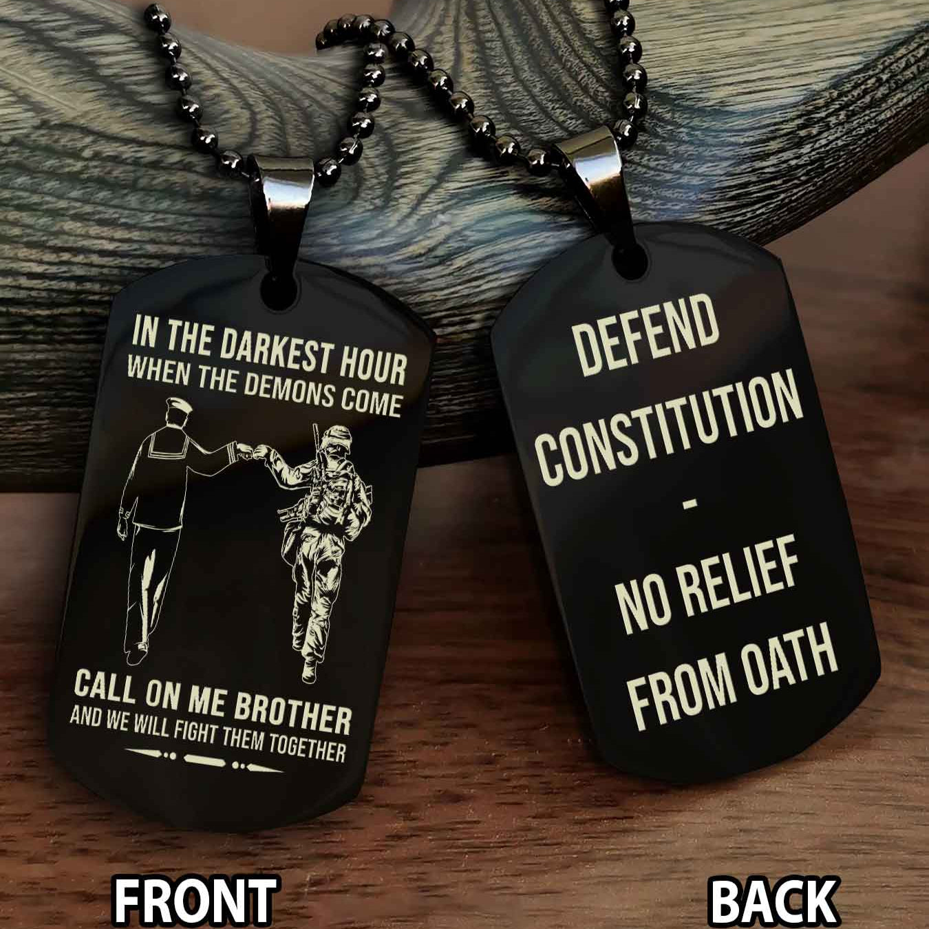 Soldier Personalized Double Sided Dog Tag For Brother