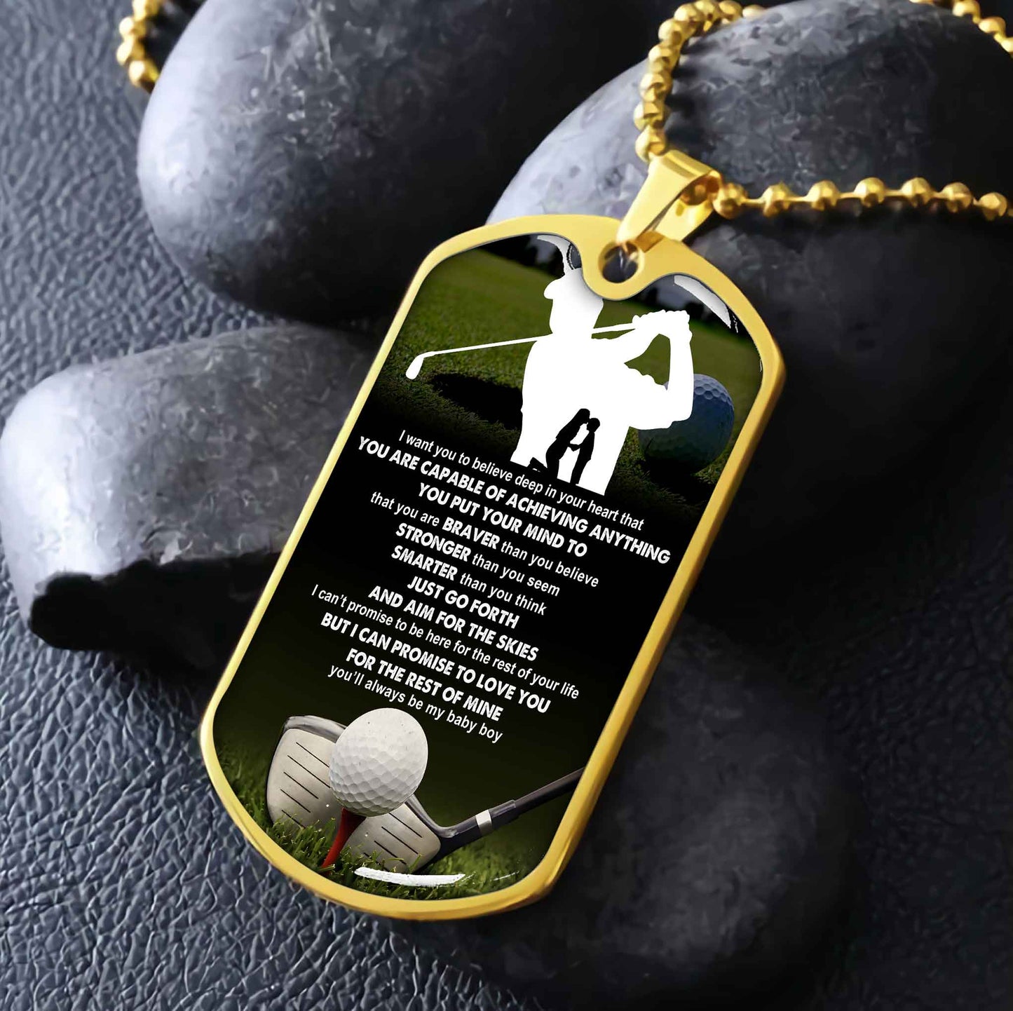 Sport Military Chain 18K Gold Plated Silver Plated To My Son Mom Motivation Message