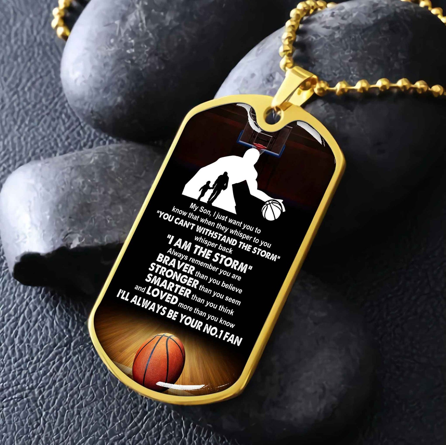 Sport Military Chain 18K Gold Plated Silver Plated To My Son From Dad Motivation Message I Will Always Be Your No 1 Fan