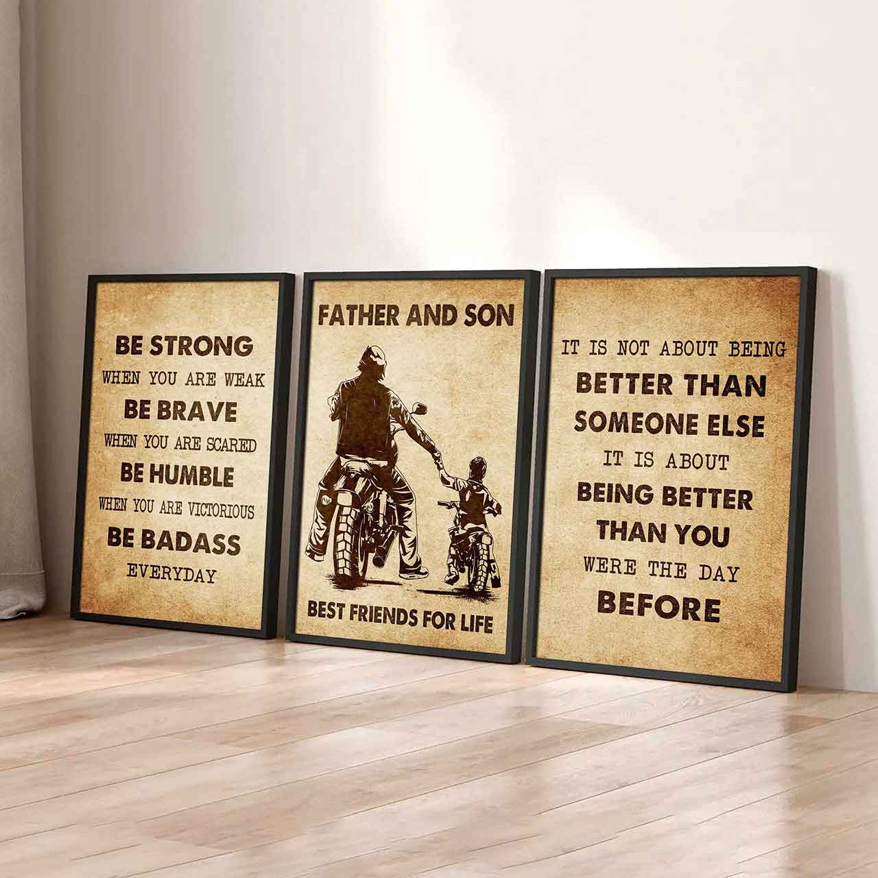 Combo 3 DRB Poster Canvas Be Strong When You Are Weak - It's Not About Being Better Than Someone Else It's About Being Better Than You Were The Day Before