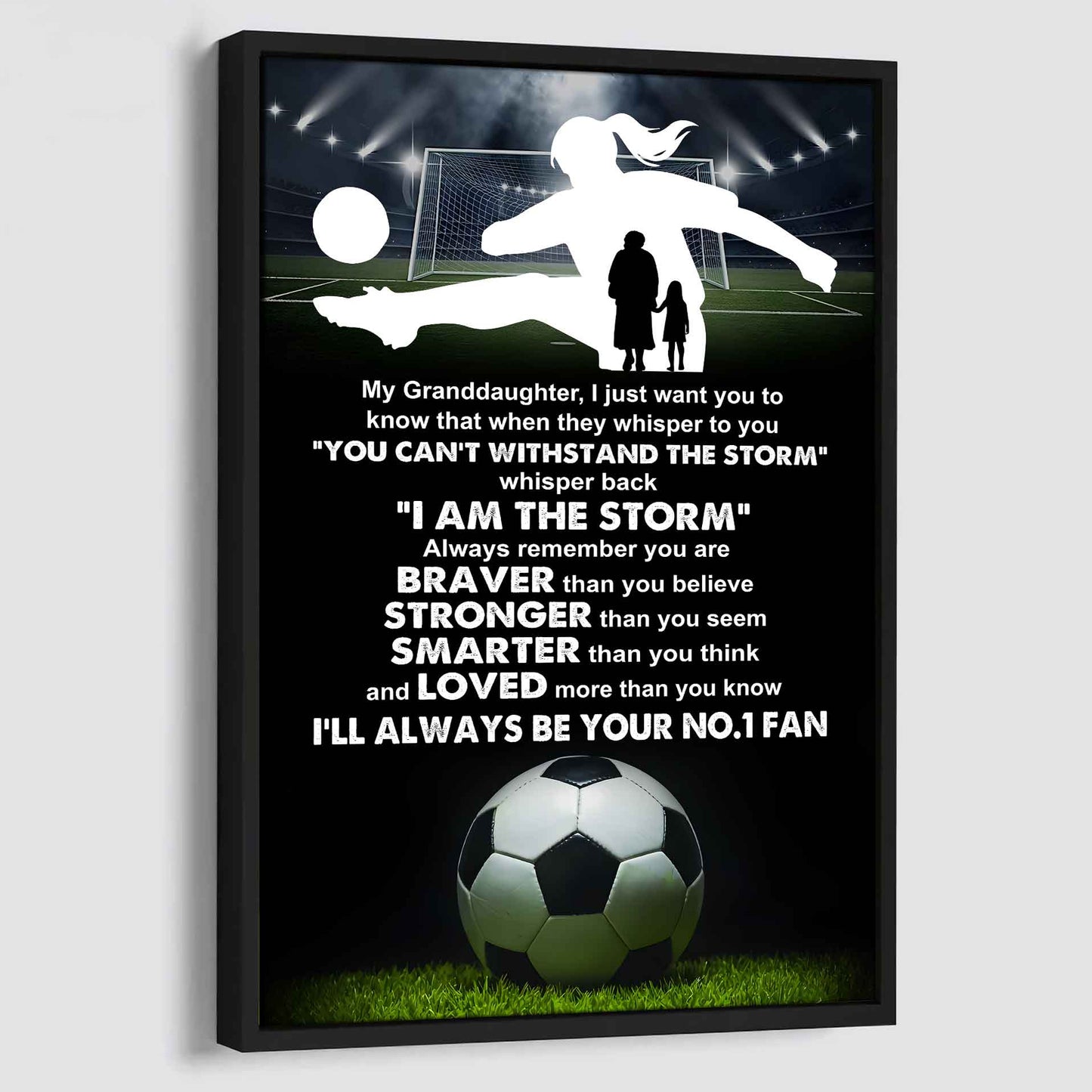 Baketball Poster Canvas Grandma To Granddaughter - Whisper Back I Am The Storm I Will Always Your No 1 Fan